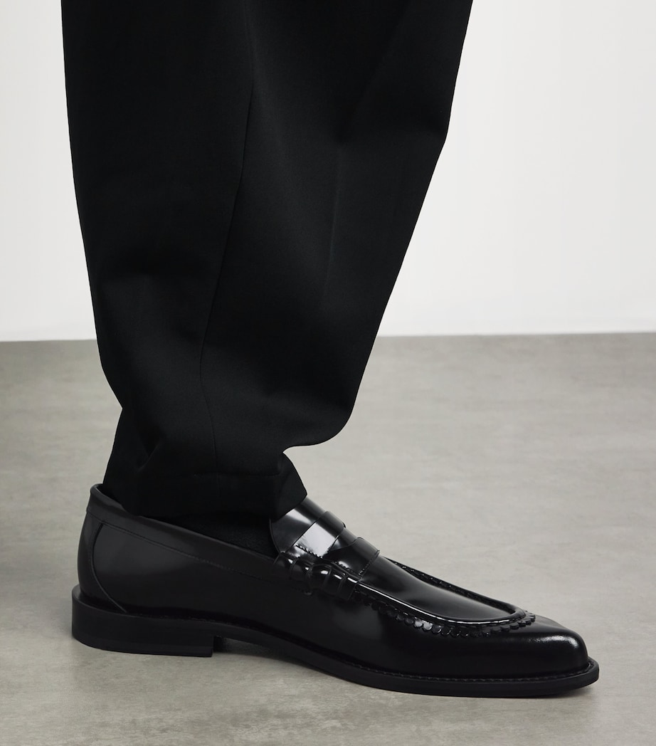 Patent Leather Coin Loafers N401 BLACK Image 2