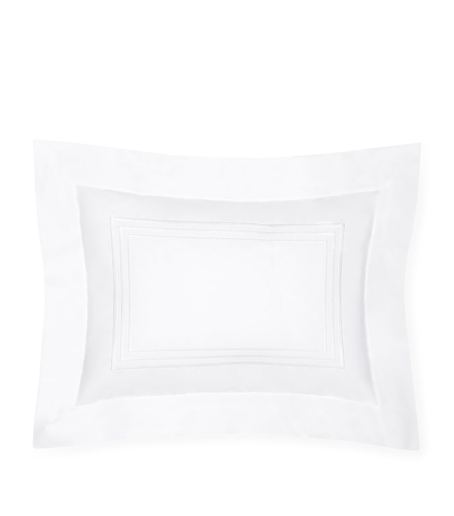 Tre Righe Boudoir Pillowcase (30cm x 40cm) WHITE/WHITE Image 1