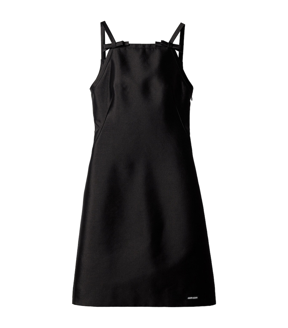 Miu Miu Womens Silk-Wool Bow Mini Dress Image 1