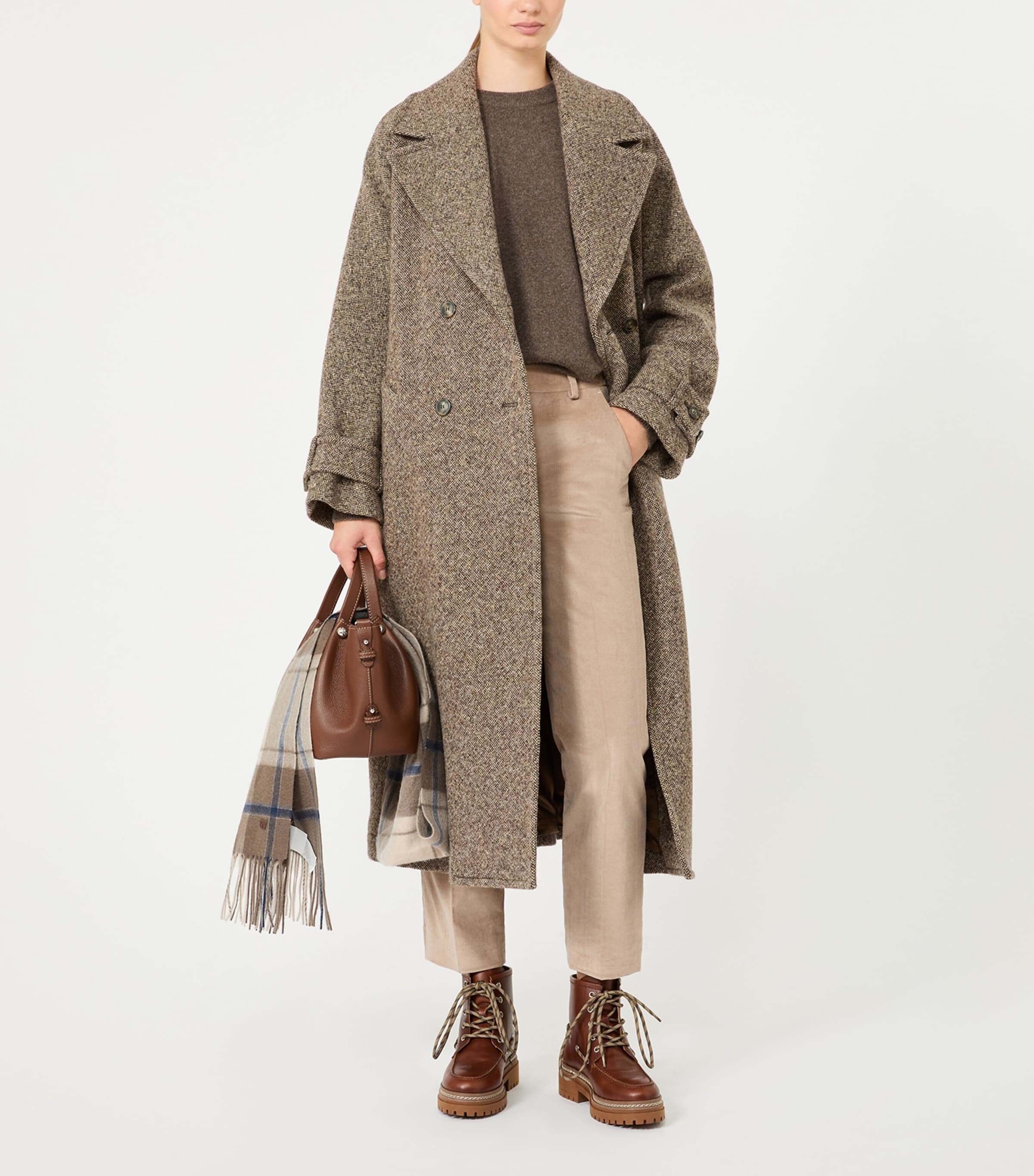 Weekend Max Mara Womens Wool-Blend Double-Breasted Coat Brown Image 5
