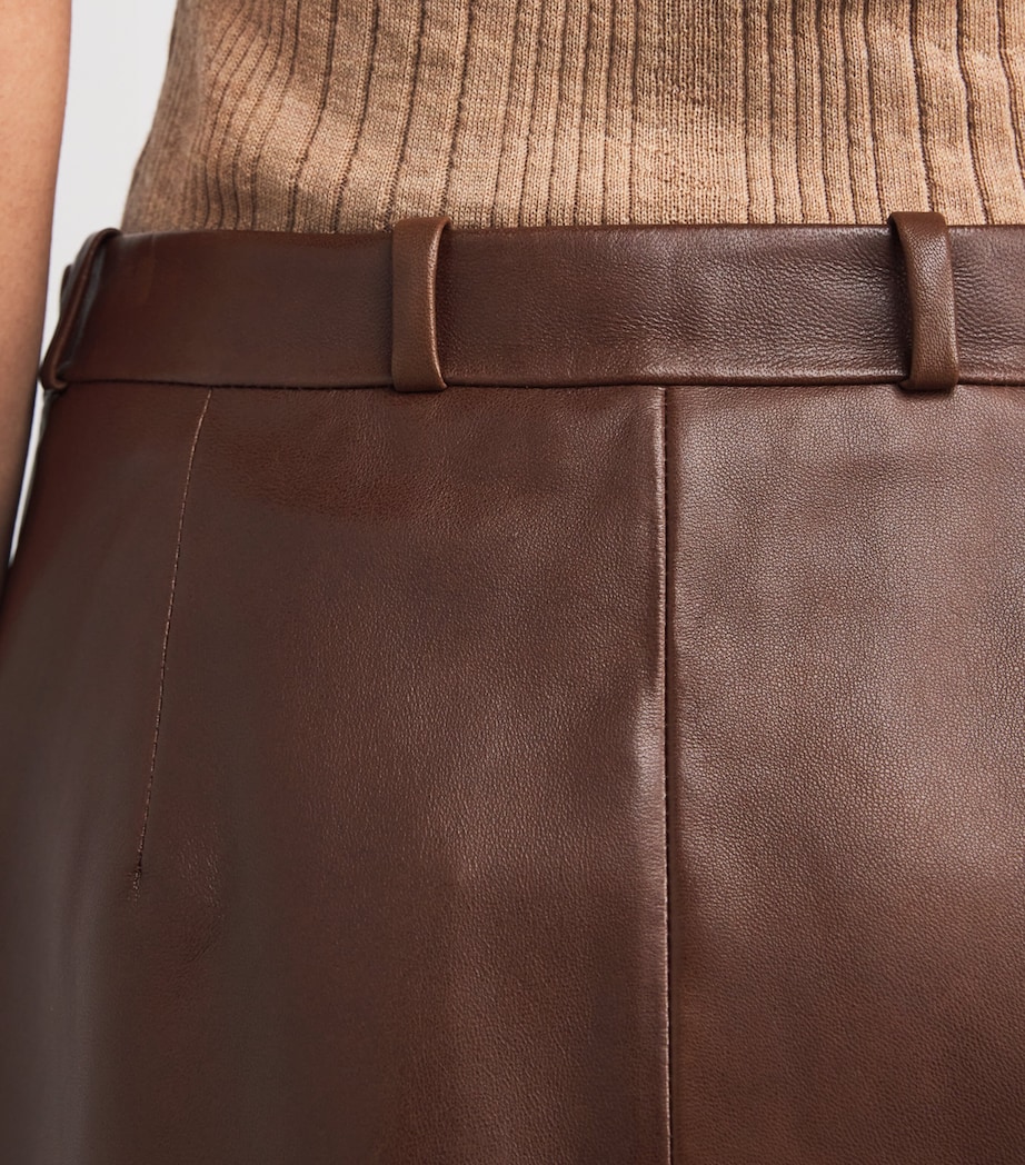 Leather Mini Skirt DKBG DARK BROWN Image 6