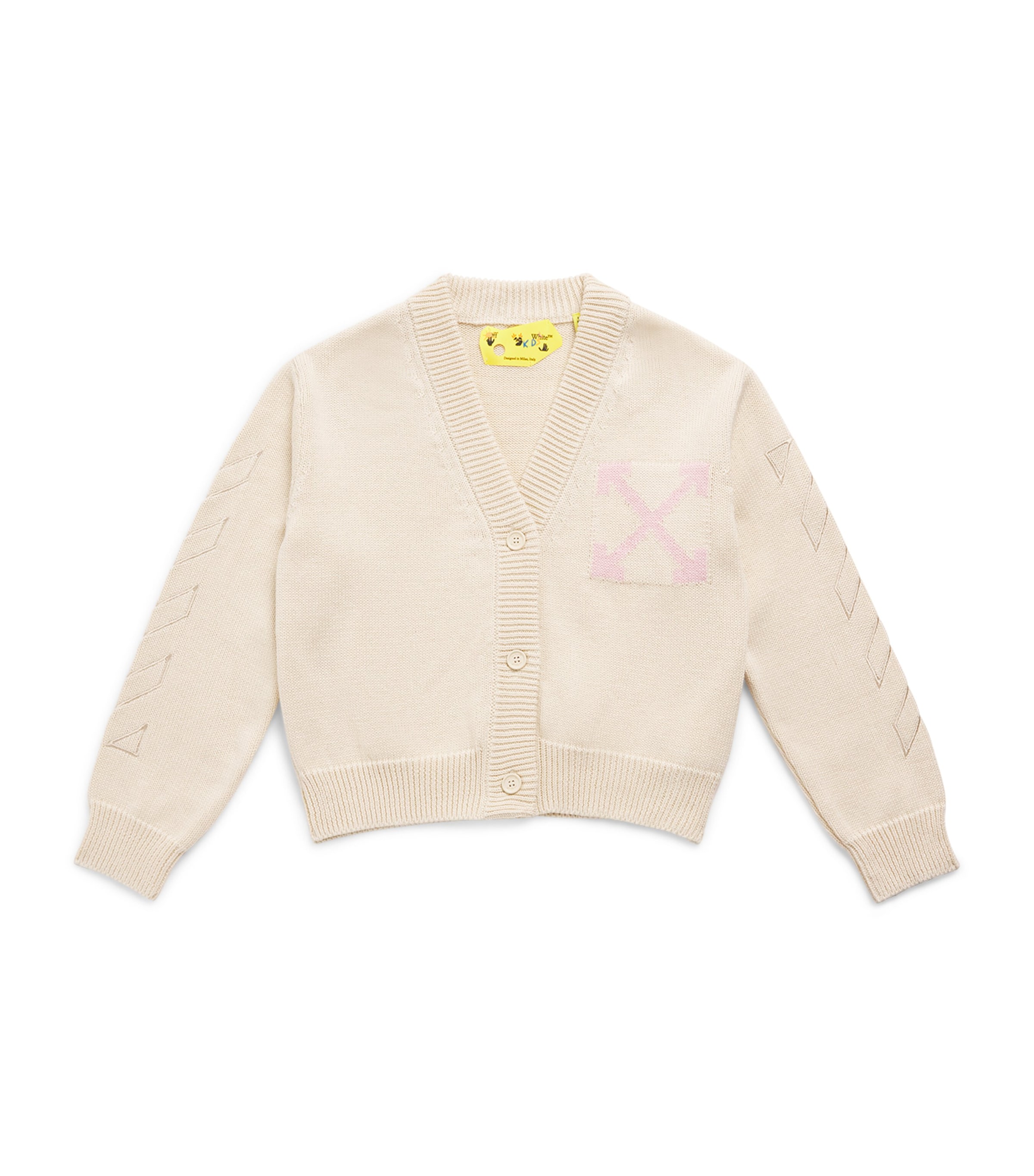 Off-White Kids Cotton Arrow Cardigan (4-12+ Years) Off White Image 1