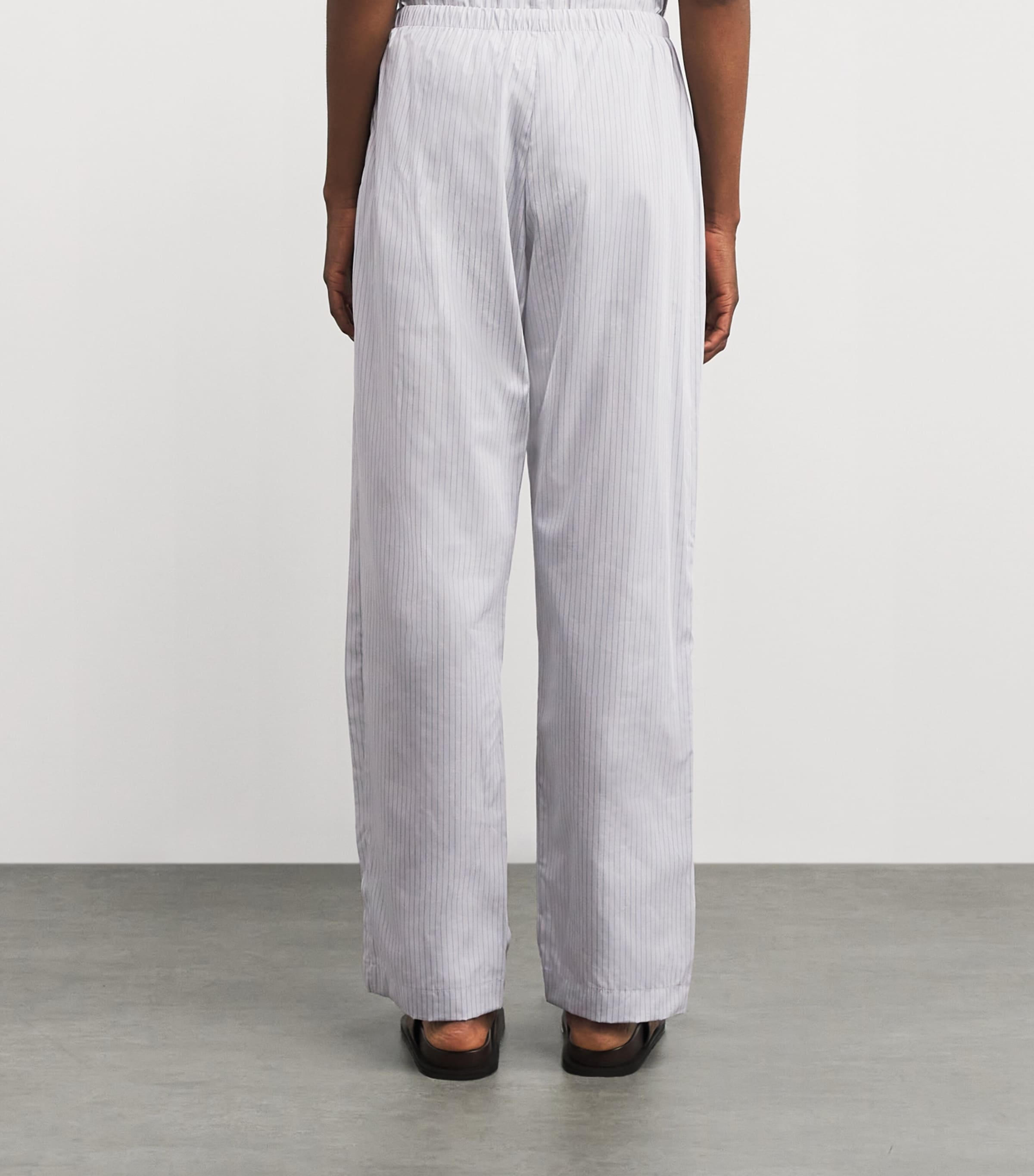 Cotton-Blend Stripe Yoshi Trousers DOVE/FOREST STRIPE Image 4