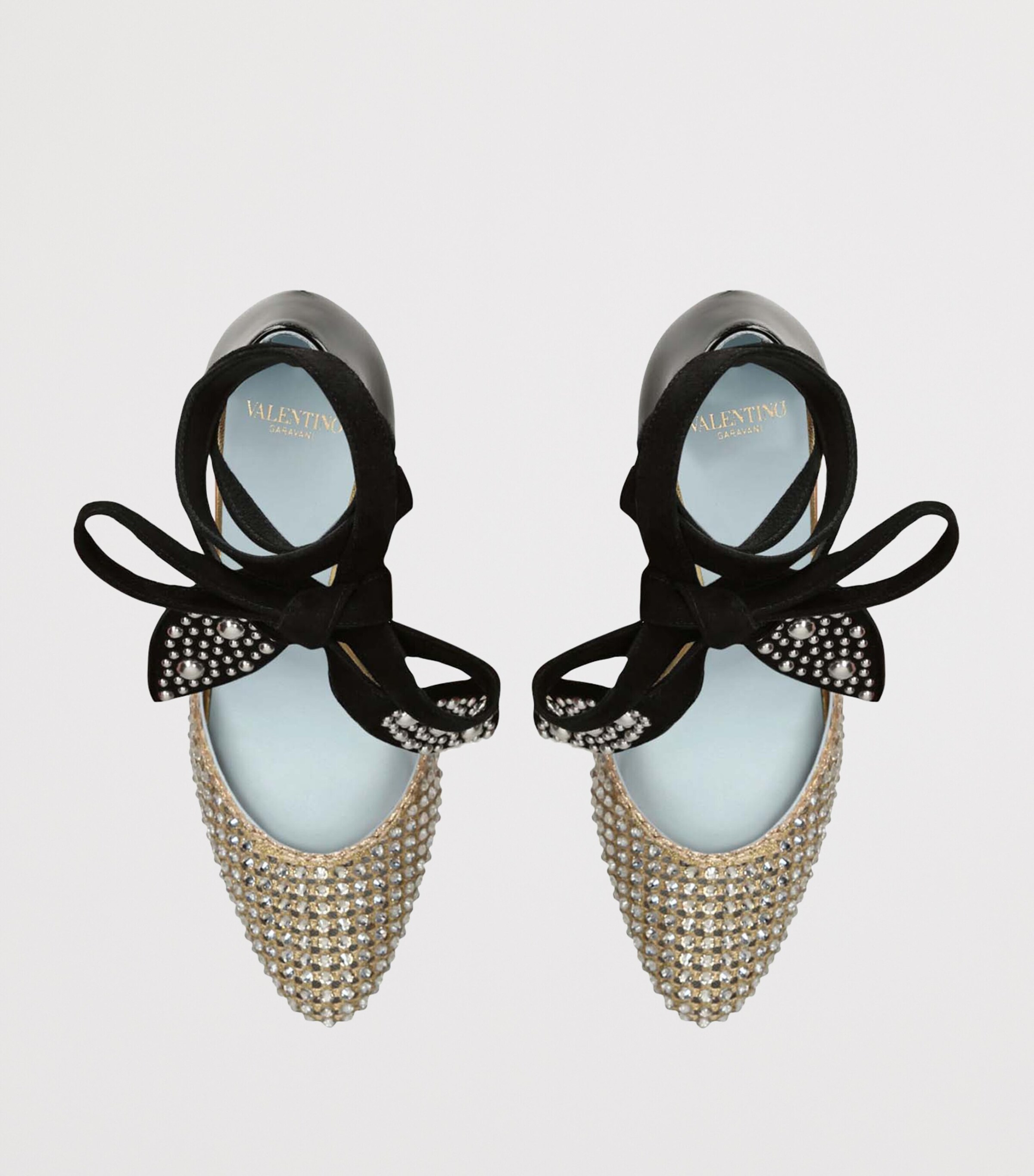 Valentino Garavani Leather FolieFoliage Dorsay Pumps 85 Black/comb Image 4