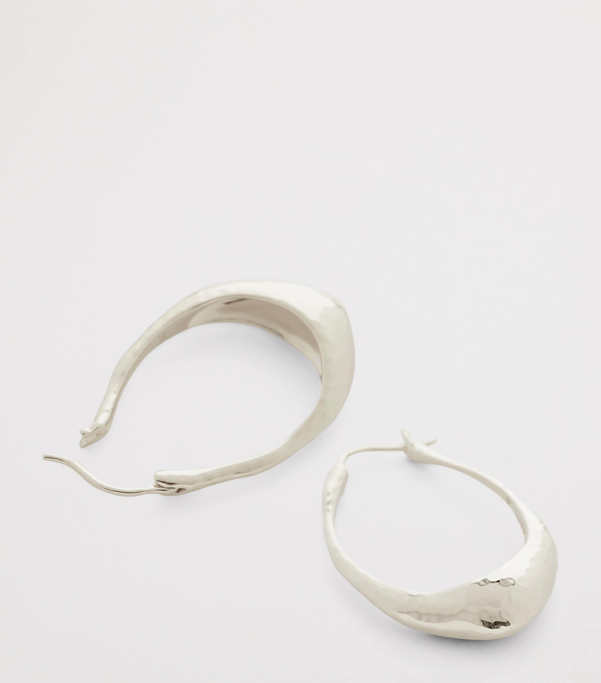 Monica Vinader Medium Sterling Silver Deia Hoop Earrings Sterling Silver Image 3