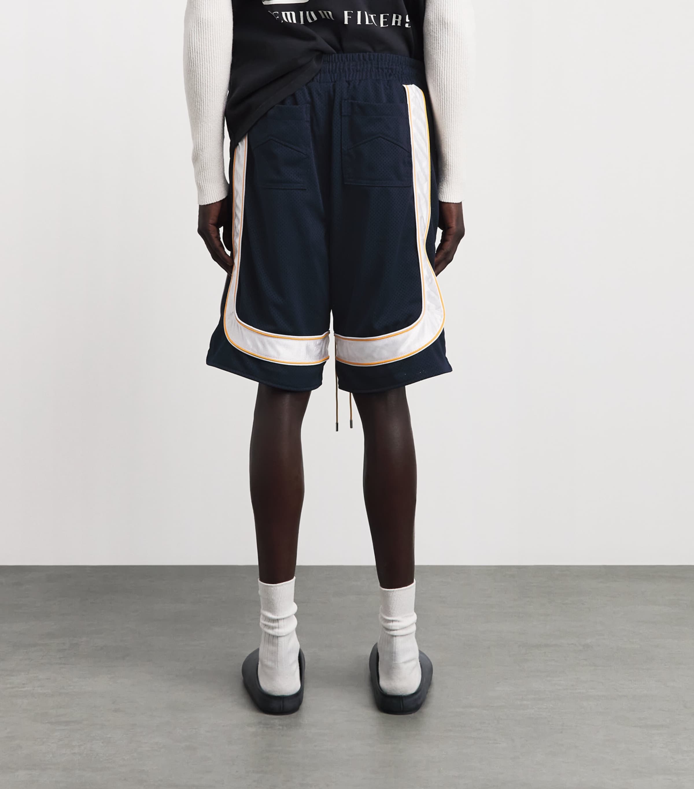 Rhude Mens Mesh Piping Track Shorts Image 5