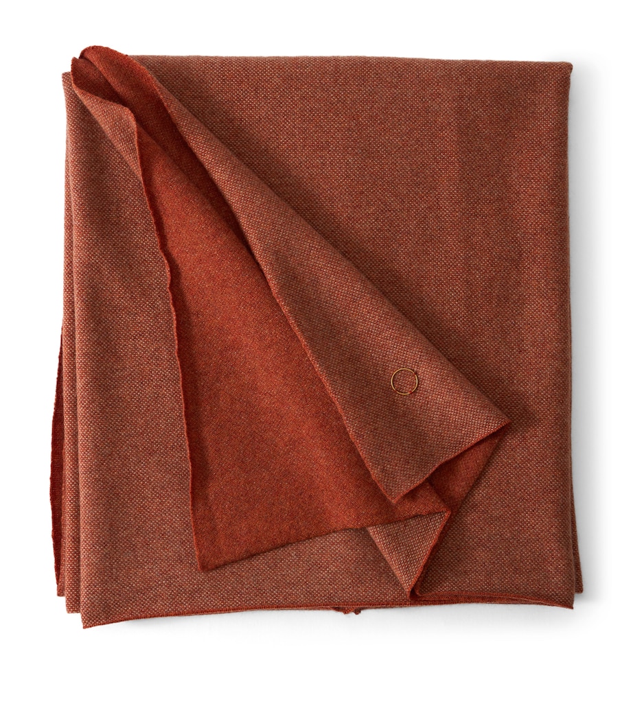 Cashmere Manda Throw (180cm x 120cm) FIRE & TAUPE Image 1