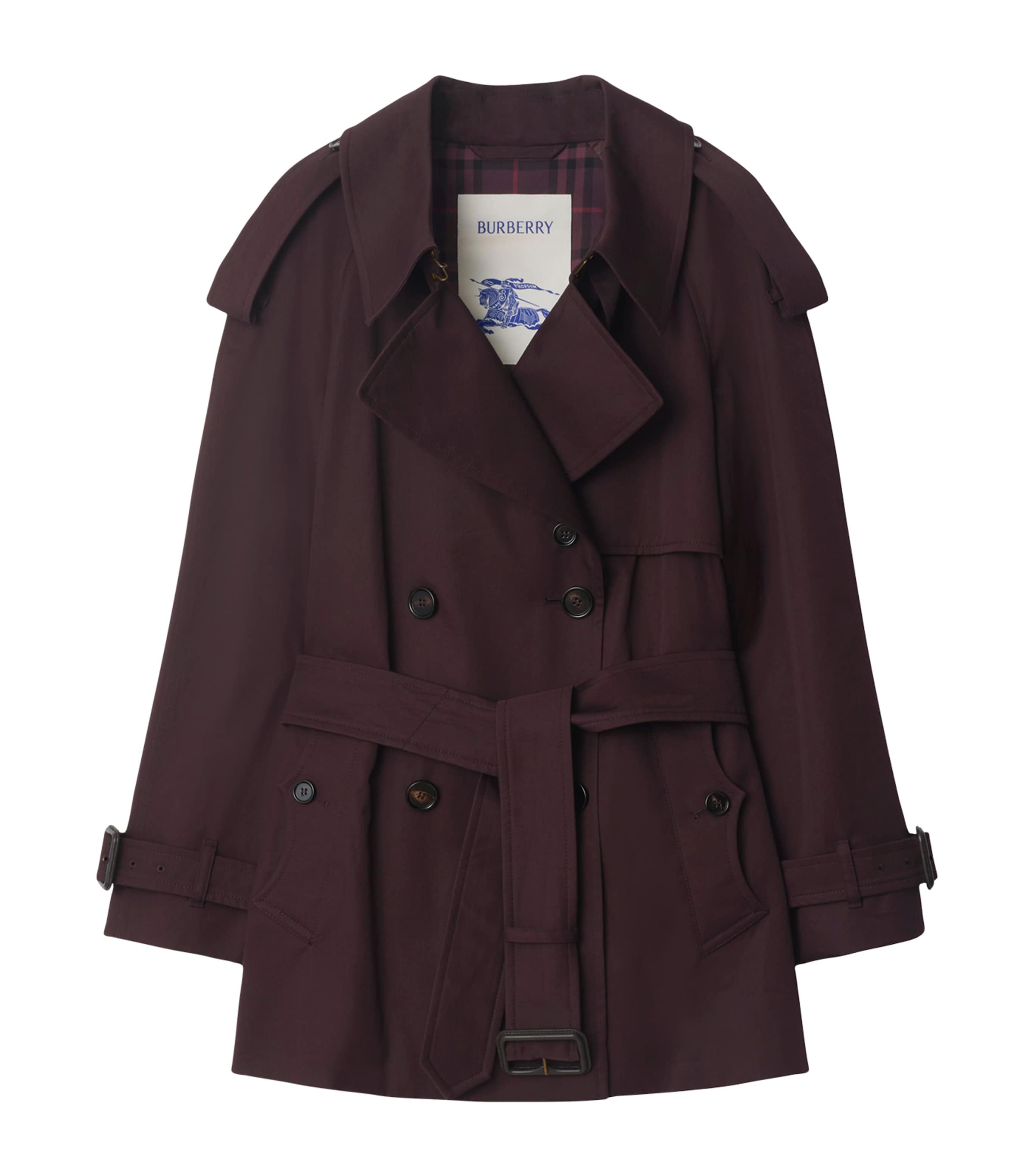 Burberry Gabardine Fitzrovia Short Trench Coat In Red