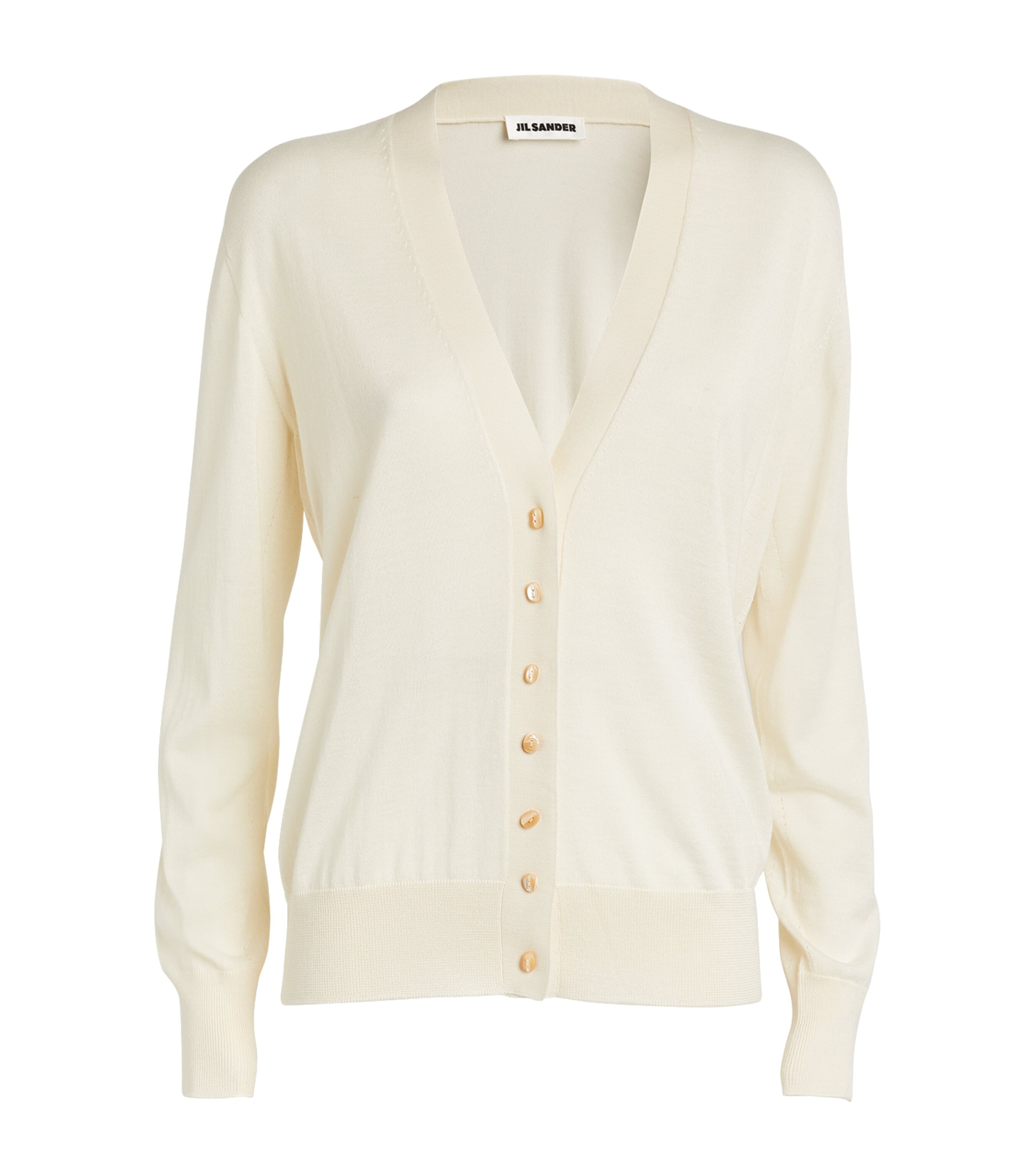 Jil Sander Fine-knit V-neck Cardigan In White