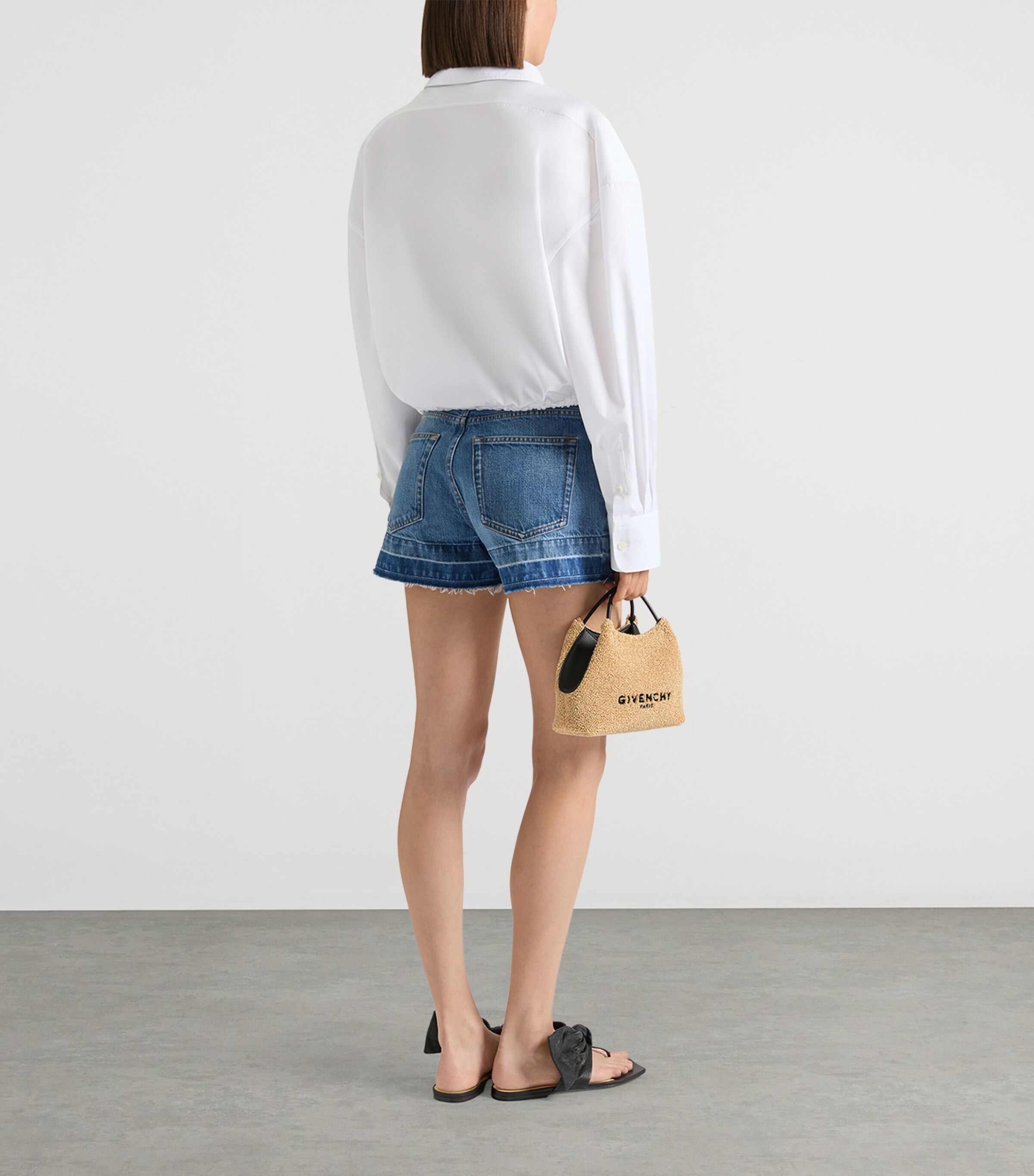 Givenchy Womens Raw-Edge Denim Shorts Medium Blue Image 3