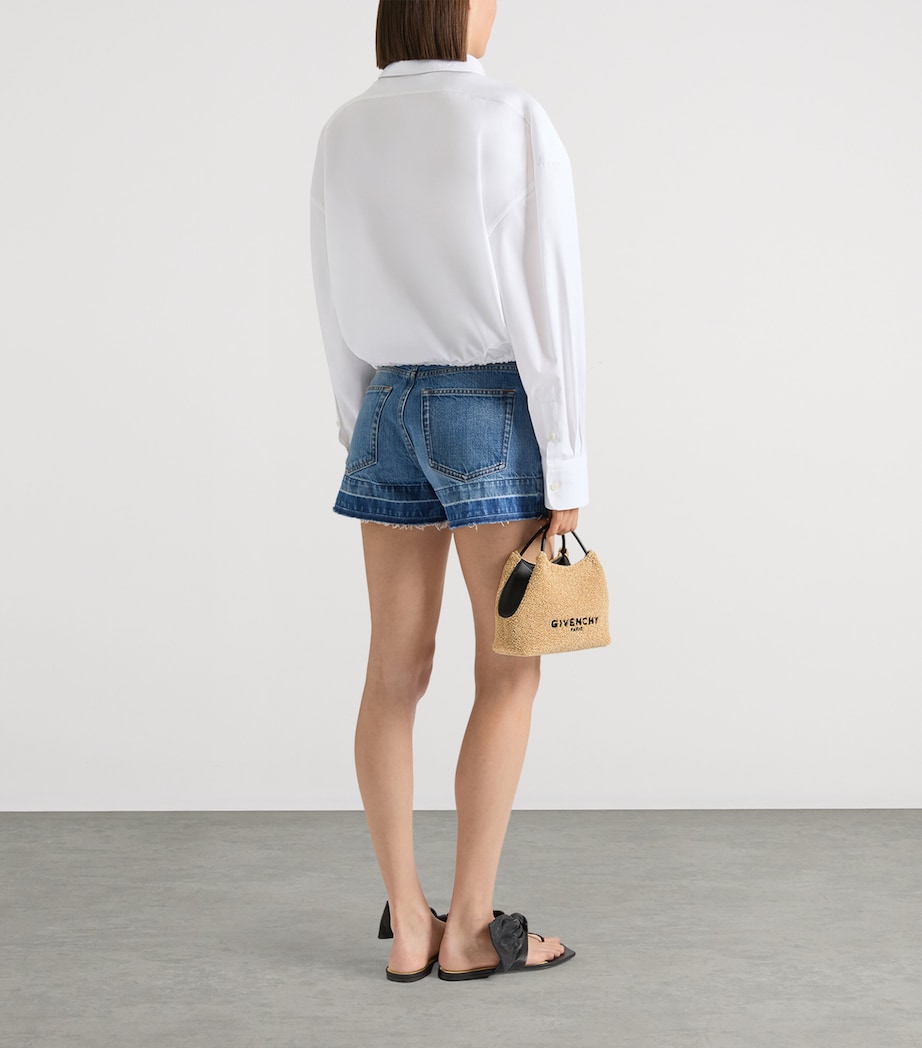 Givenchy Womens Raw-Edge Denim Shorts Medium Blue Image 3