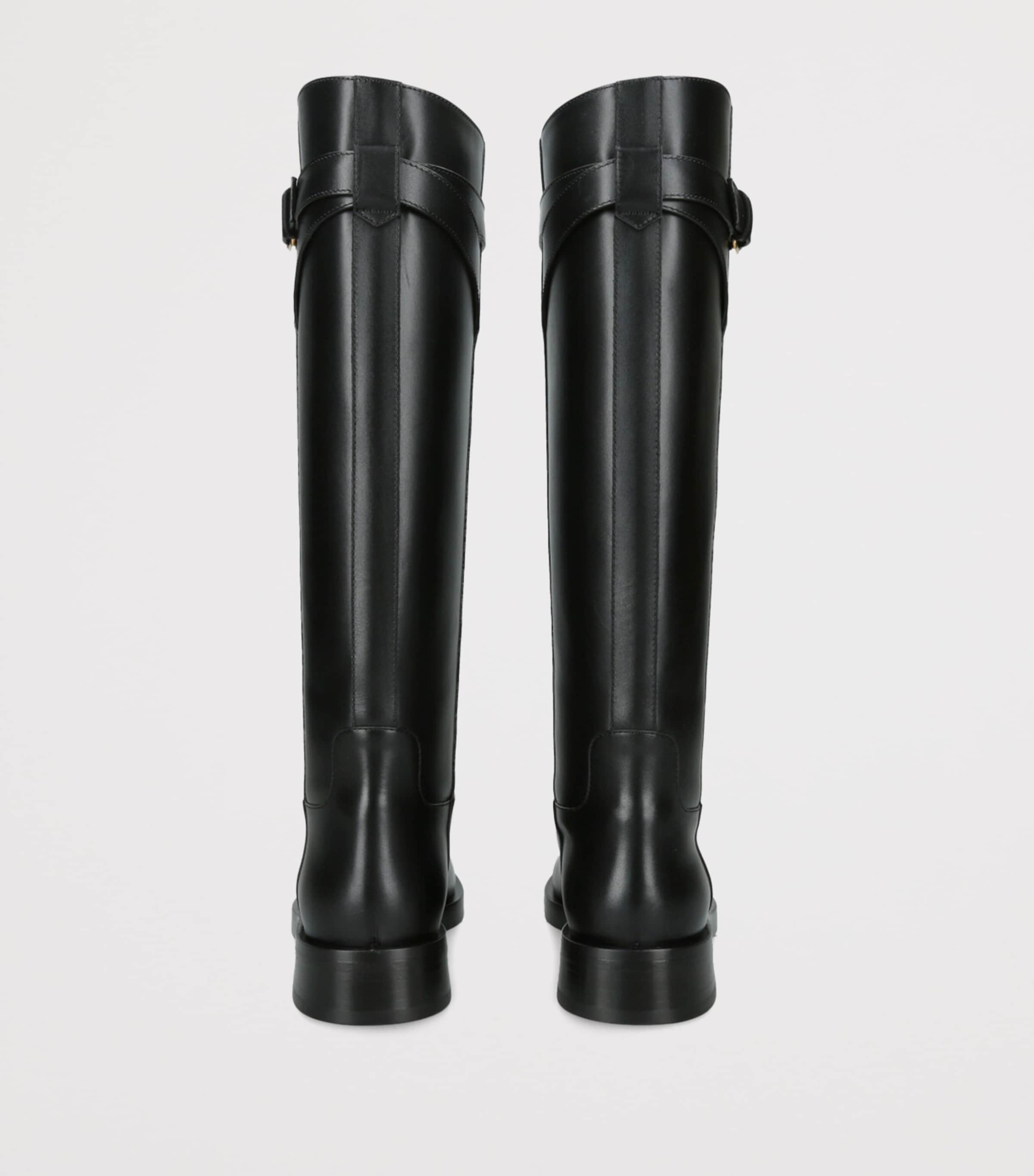 Leather Signature VLogo Riding Boots 30 BLACK Image 2