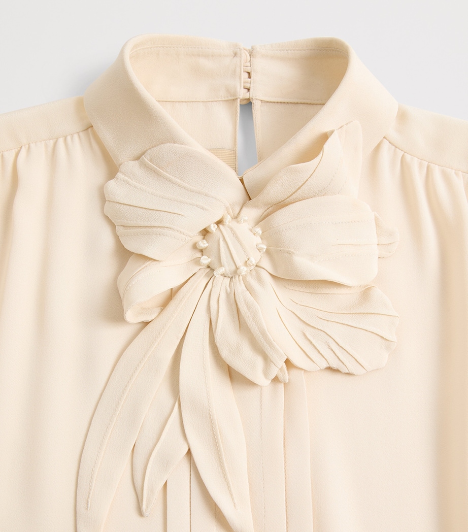 Valentino Womens Silk Floral-Embroidered Blouse Image 8