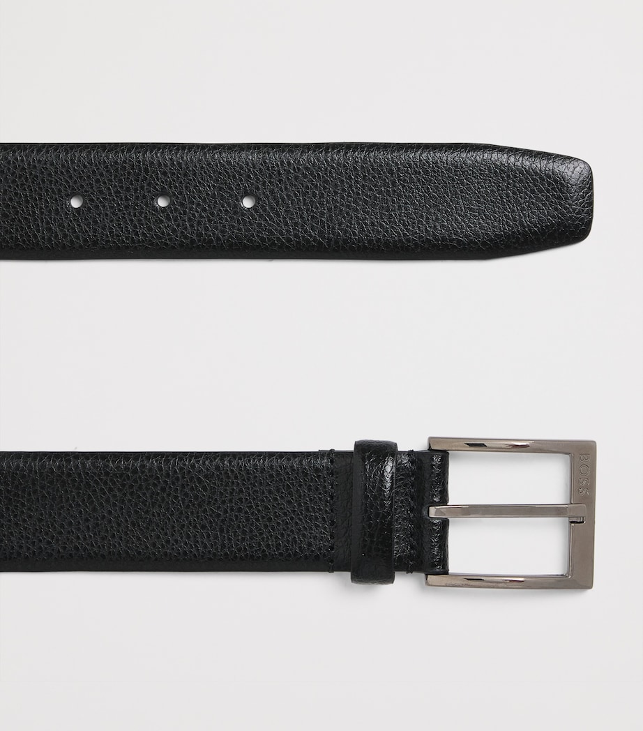 BOSS Leather Buckle Belt Black Image 3