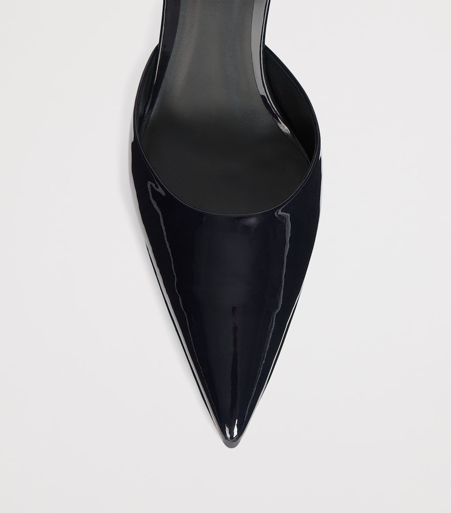 Balmain Patent Leather Strappy Pumps 95 Dark Navy Image 6