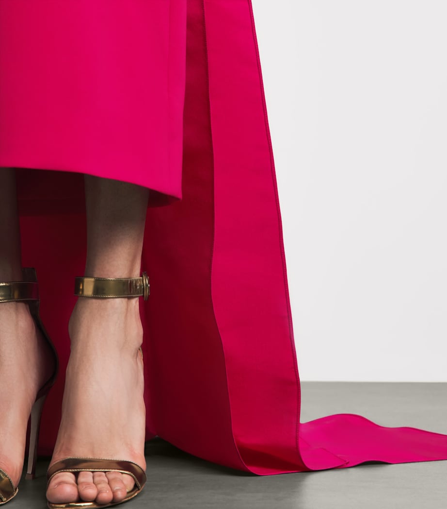Carolina Herrera Womens Train Column Gown Cranberry Image 5