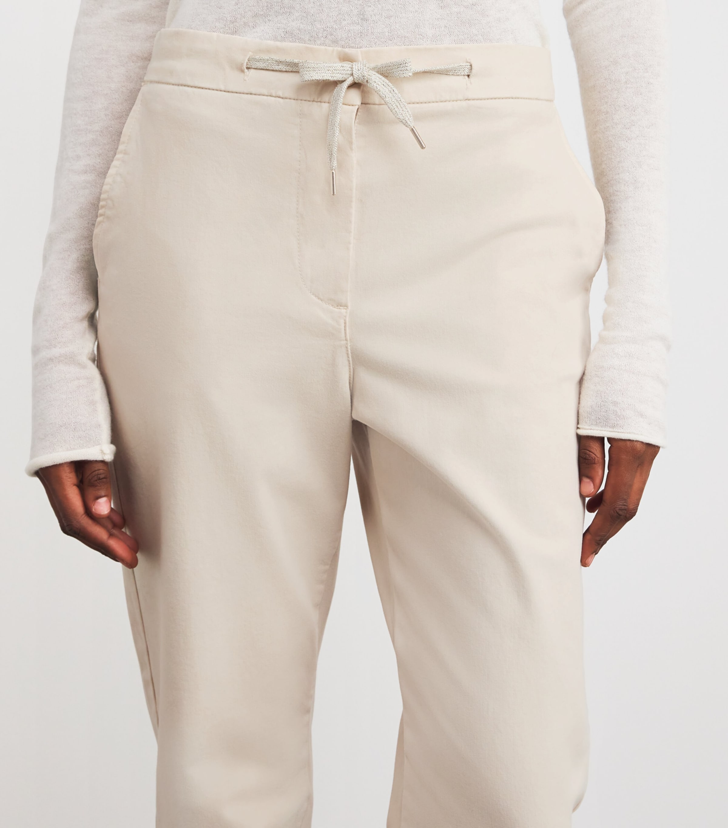 Cotton-Blend Drawstring Trousers SABBIA Image 6