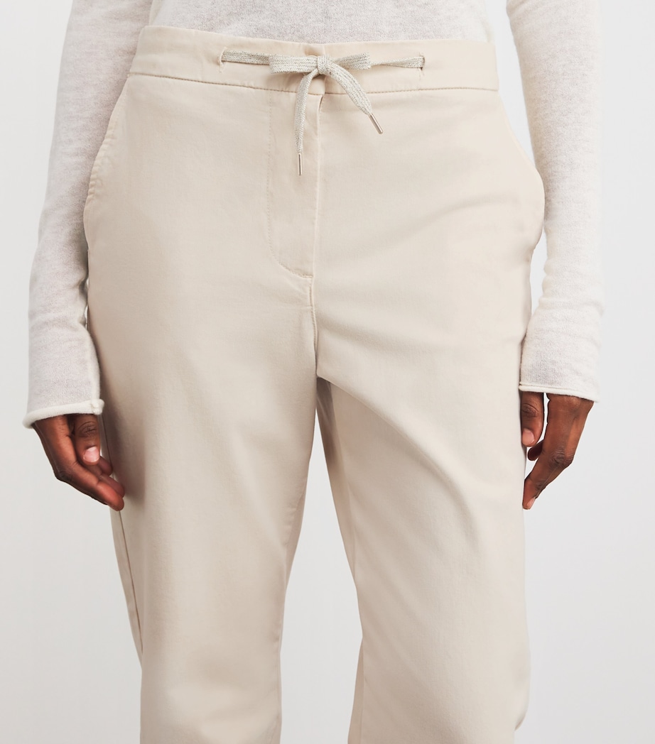 Cotton-Blend Drawstring Trousers SABBIA Image 6