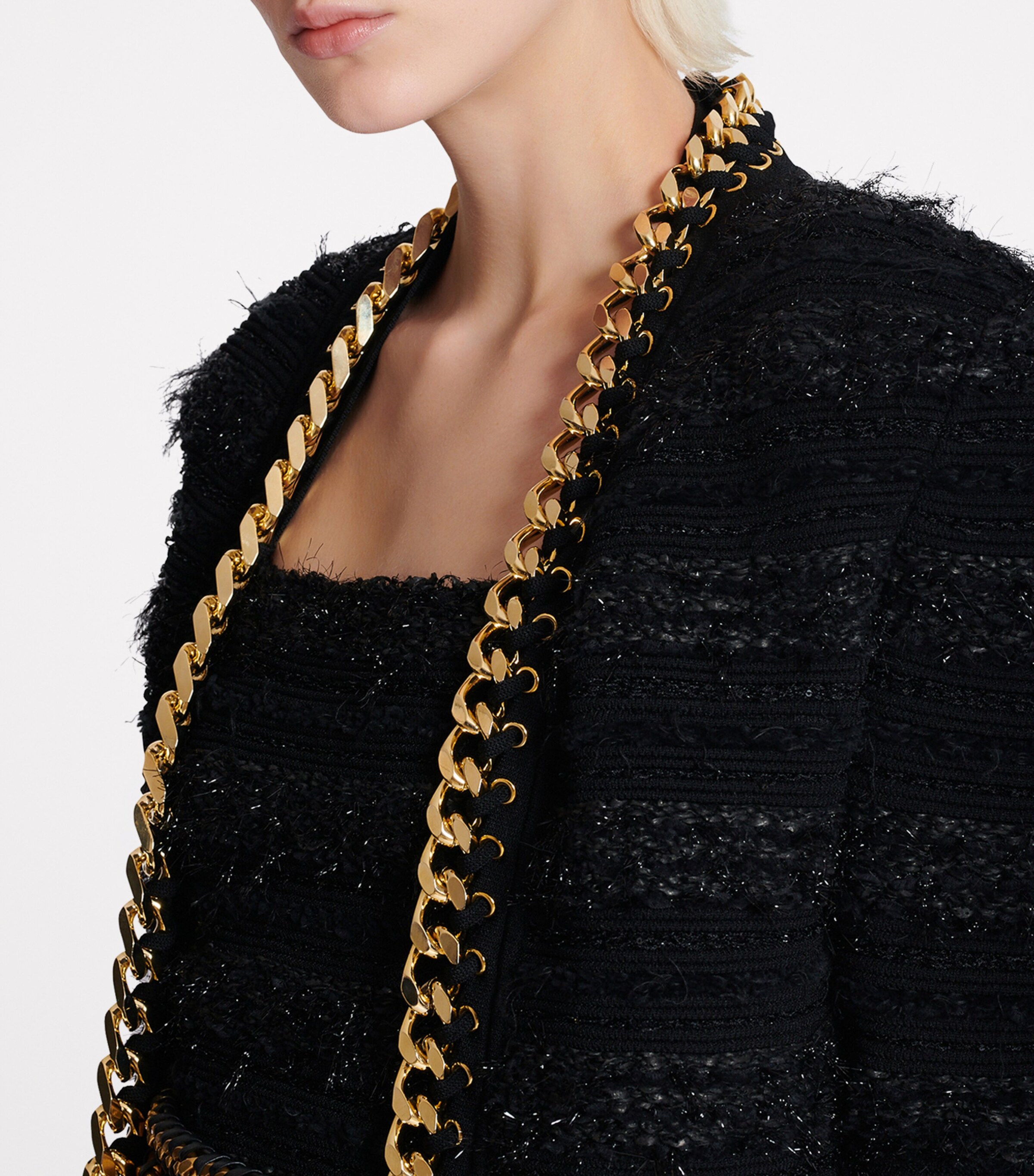 Chain-Detail Jacket EAD NOIR/OR Image 7