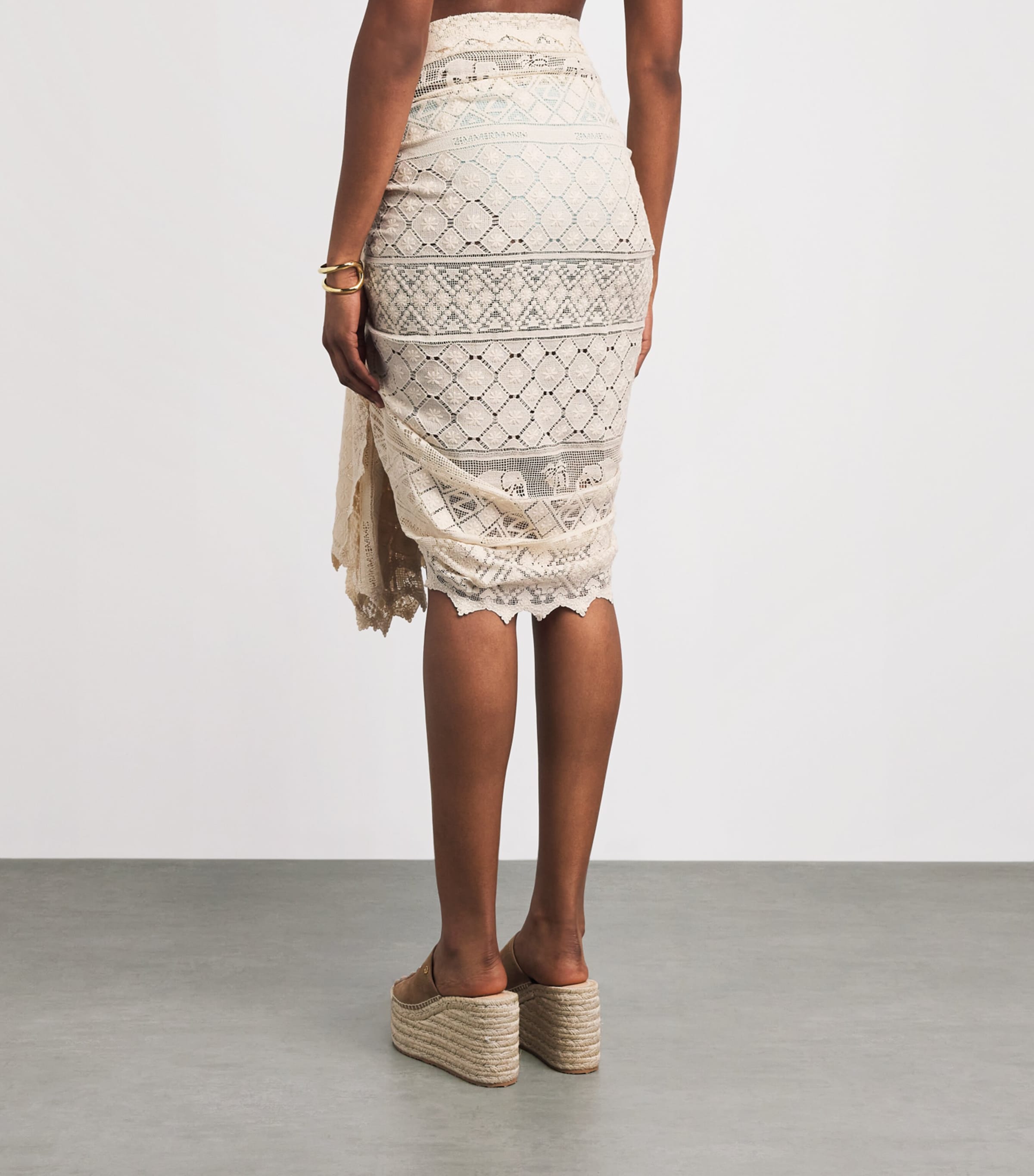 Zimmermann Womens Lace Monogram Pareo Cream Image 5