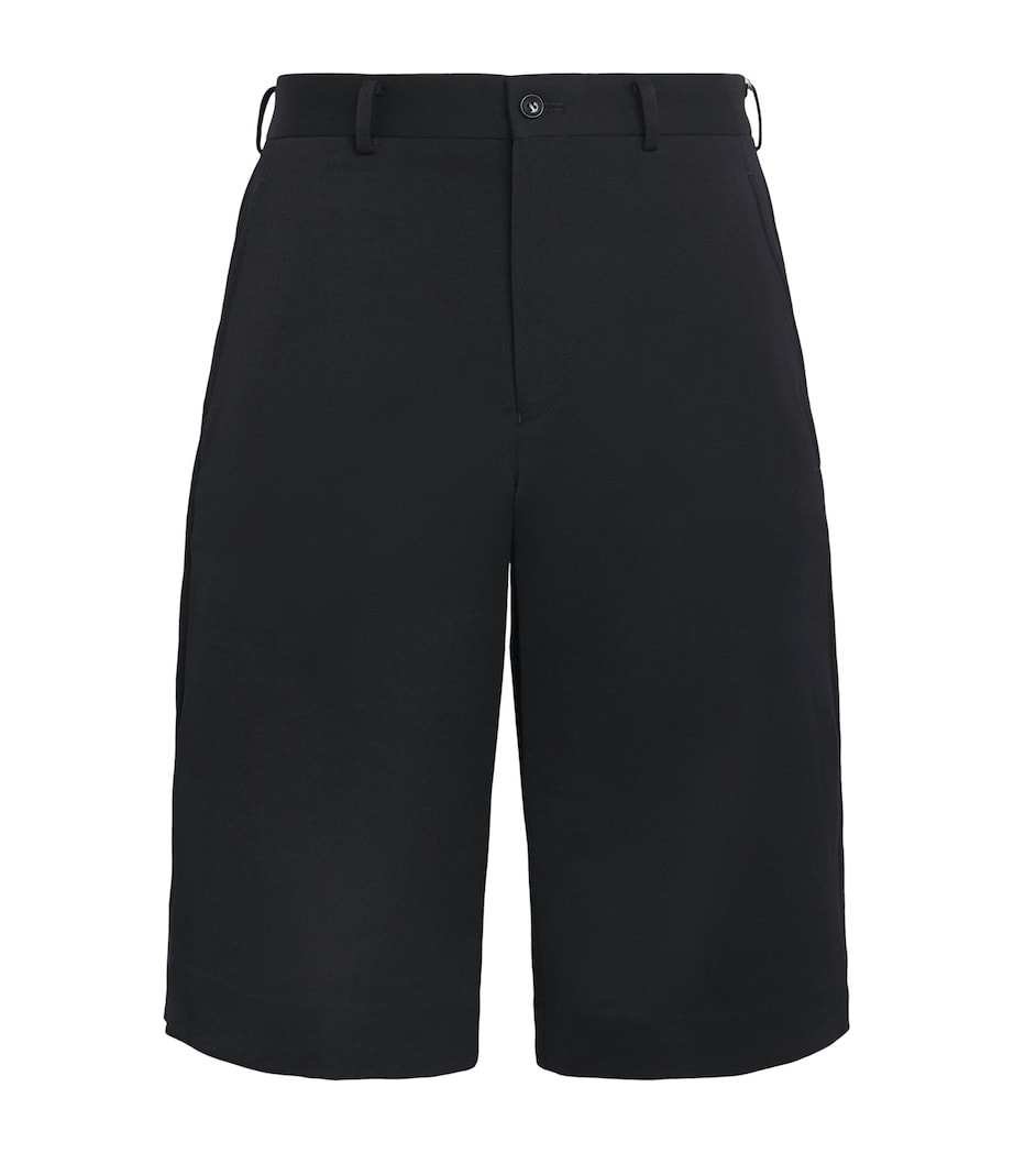 Comme Des Garçons Homme Plus Mens Wool Zip-Up Chino Shorts Black Image 1