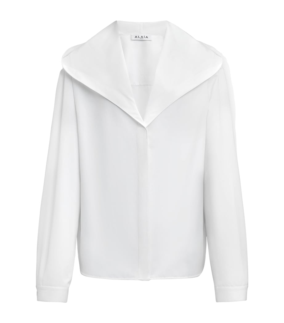 Cotton Hooded Shirt BLANC Image 1