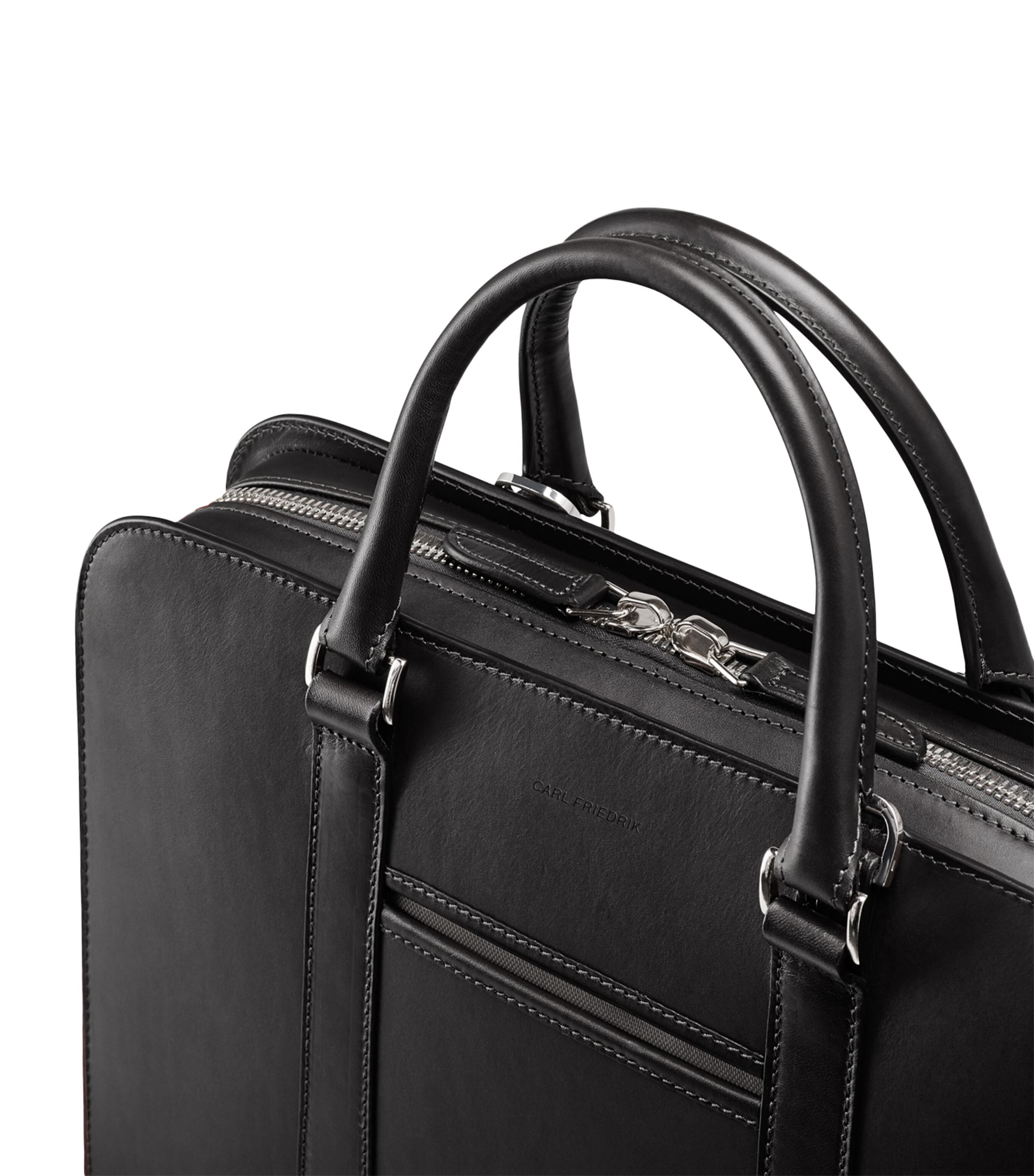 Leather Palissy Briefcase BLACK/GREY Image 6