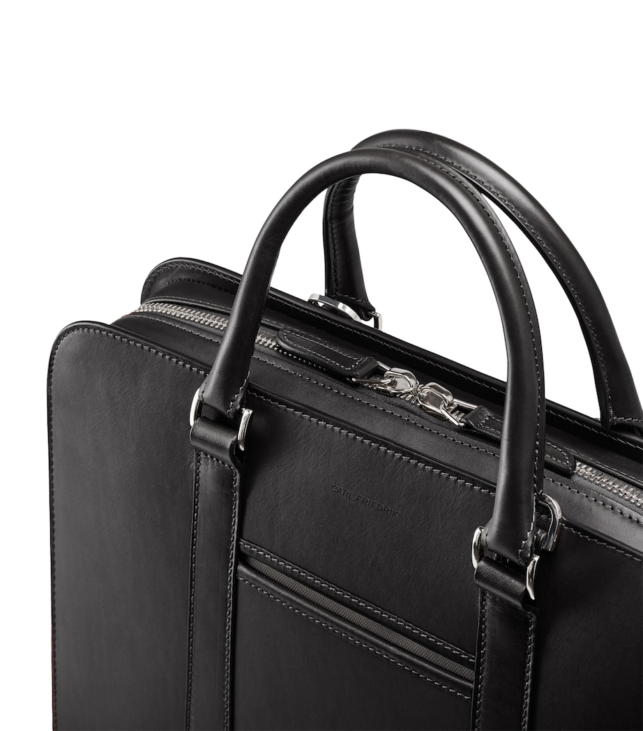 Leather Palissy Briefcase BLACK/GREY Image 6