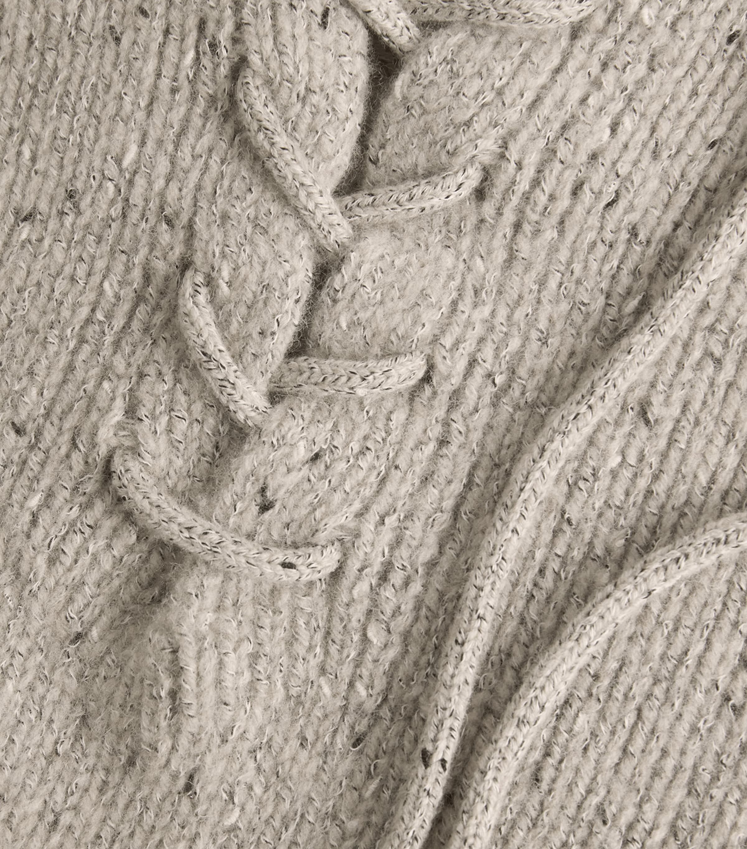 Wool-Cotton-Cashmere Drawstring Sweater E2E-BEIGE MULTI Image 5