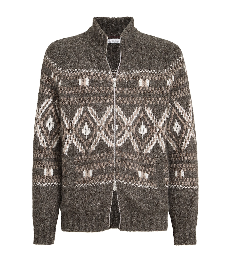 Alpaca-Wool-Cashmere Zipped Cardigan COW07 Image 1