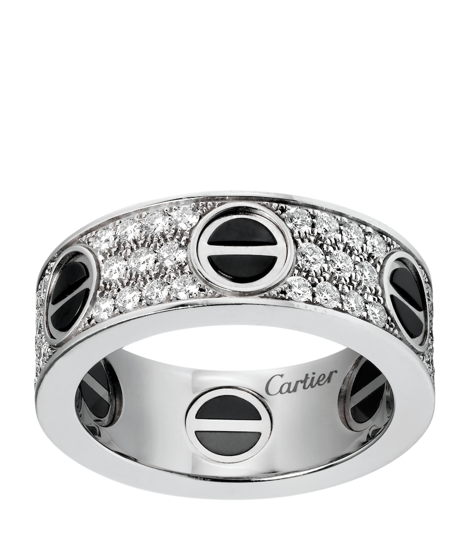 White Gold, Diamond and Ceramic LOVE Ring MULTI Image 1
