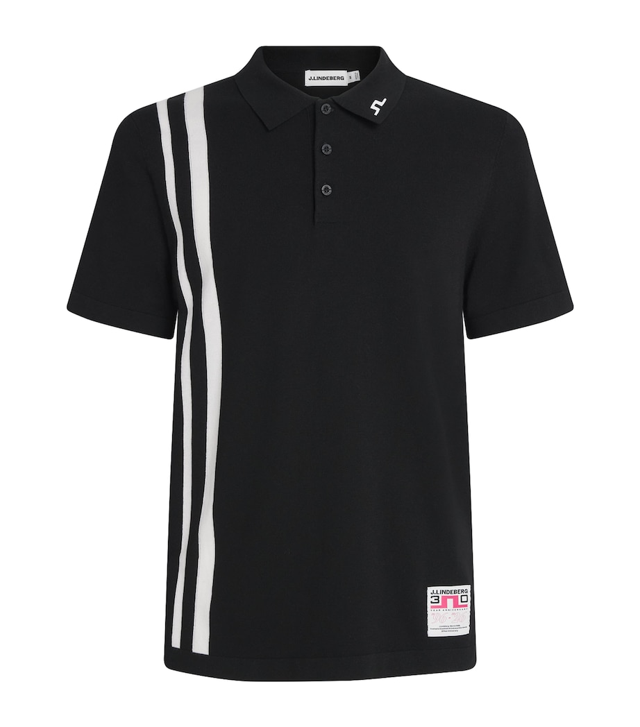 J Lindeberg Mens 30Y Wallis Knit Polo Shirt Black Image 1