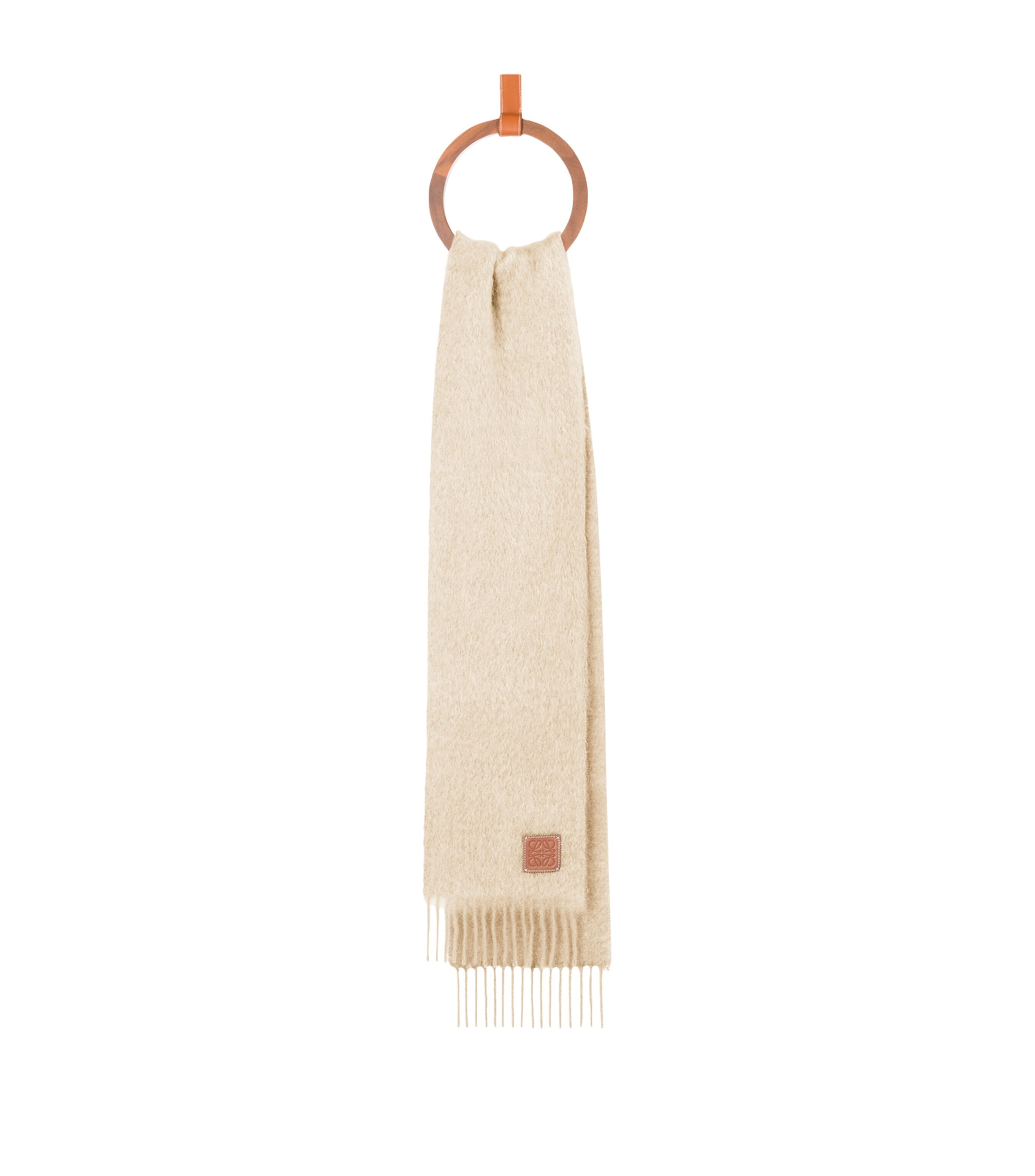 Loewe Wool-mohair Logo Scarf In White