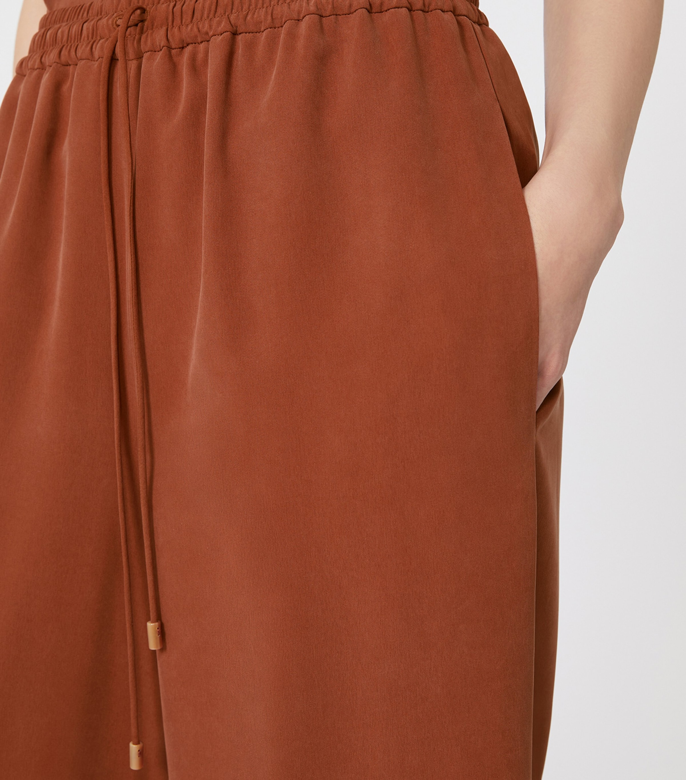 Silk Wide-Leg Trousers TERRA COTTA Image 5