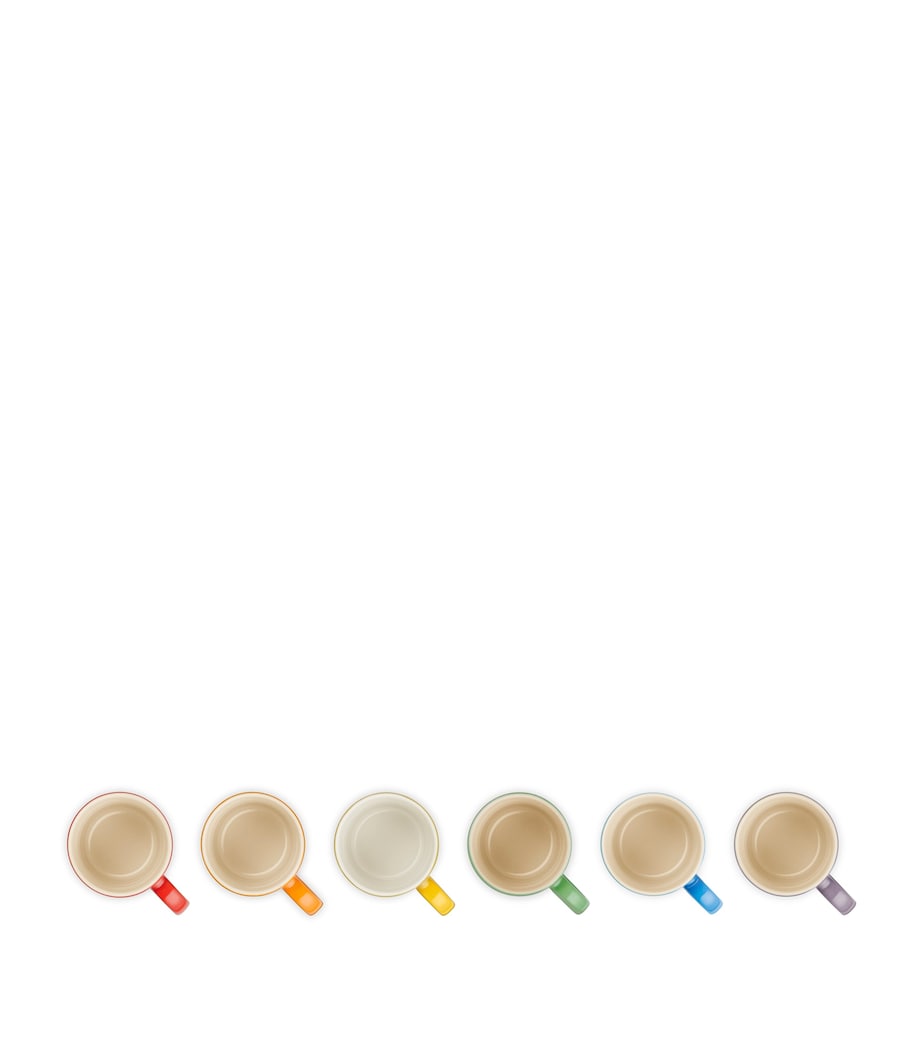 Stoneware Rainbow Espresso Mugs (Set of 6) NO COLOUR Image 5