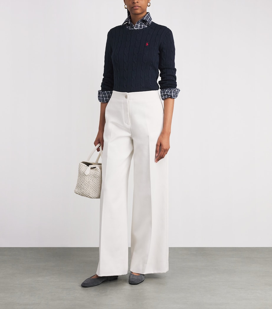 Cotton Cable-Knit Sweater HUNTER NAVY Image 3