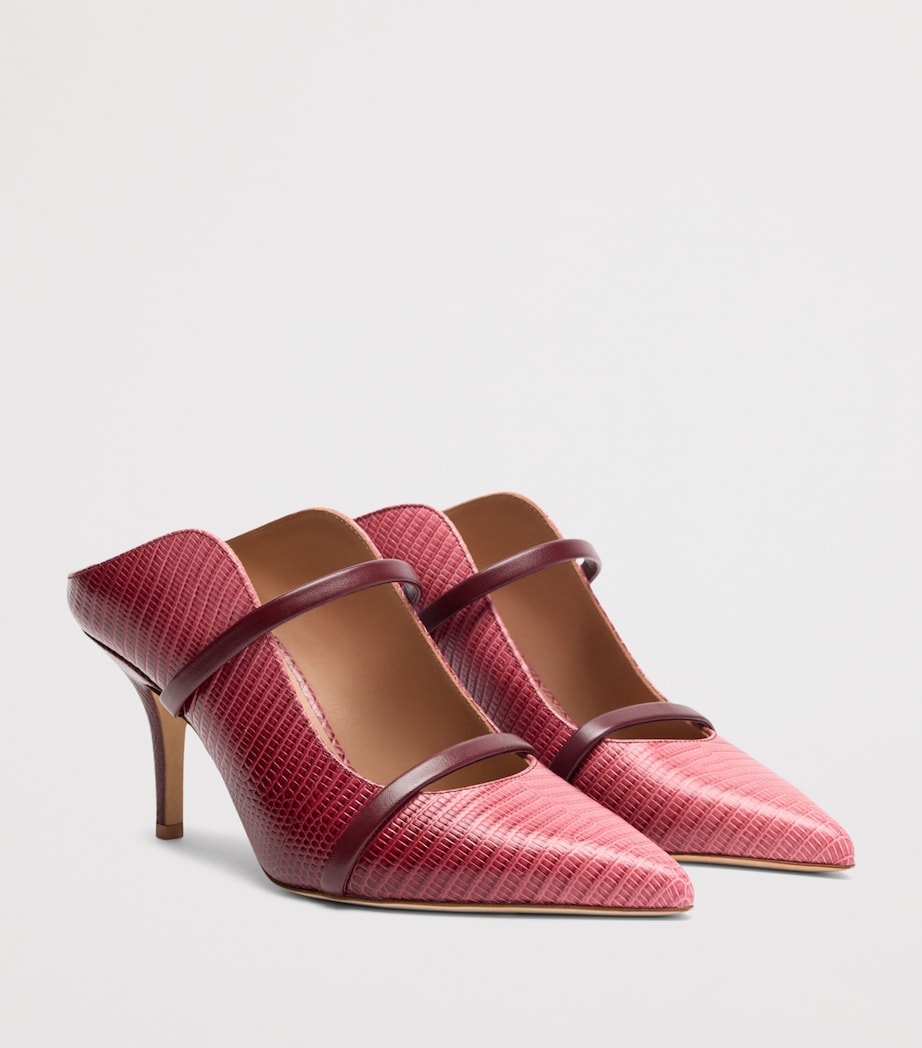 Malone Souliers Embossed Leather Maureen Heeled Mules 70 Rosewood Image 3