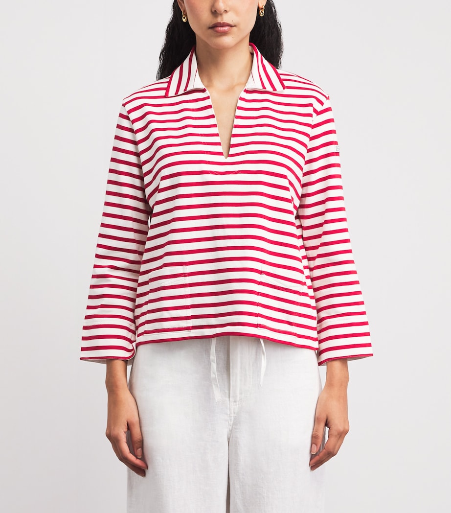 Polo Ralph Lauren Womens Cotton Stripe Rugby Shirt Rd/dckwsh Wht Image 4