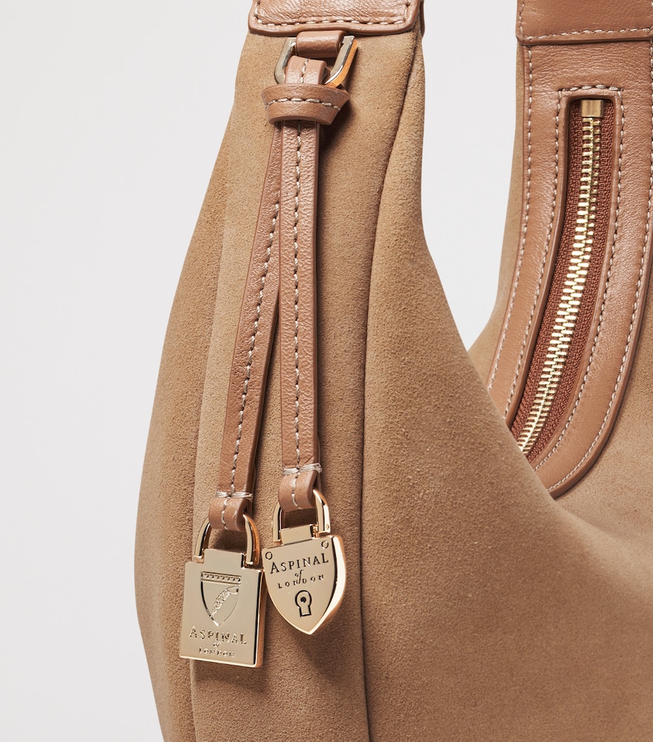 Aspinal Of London Small Leather Soho Crescent Shoulder Bag Naturaltan Image 6