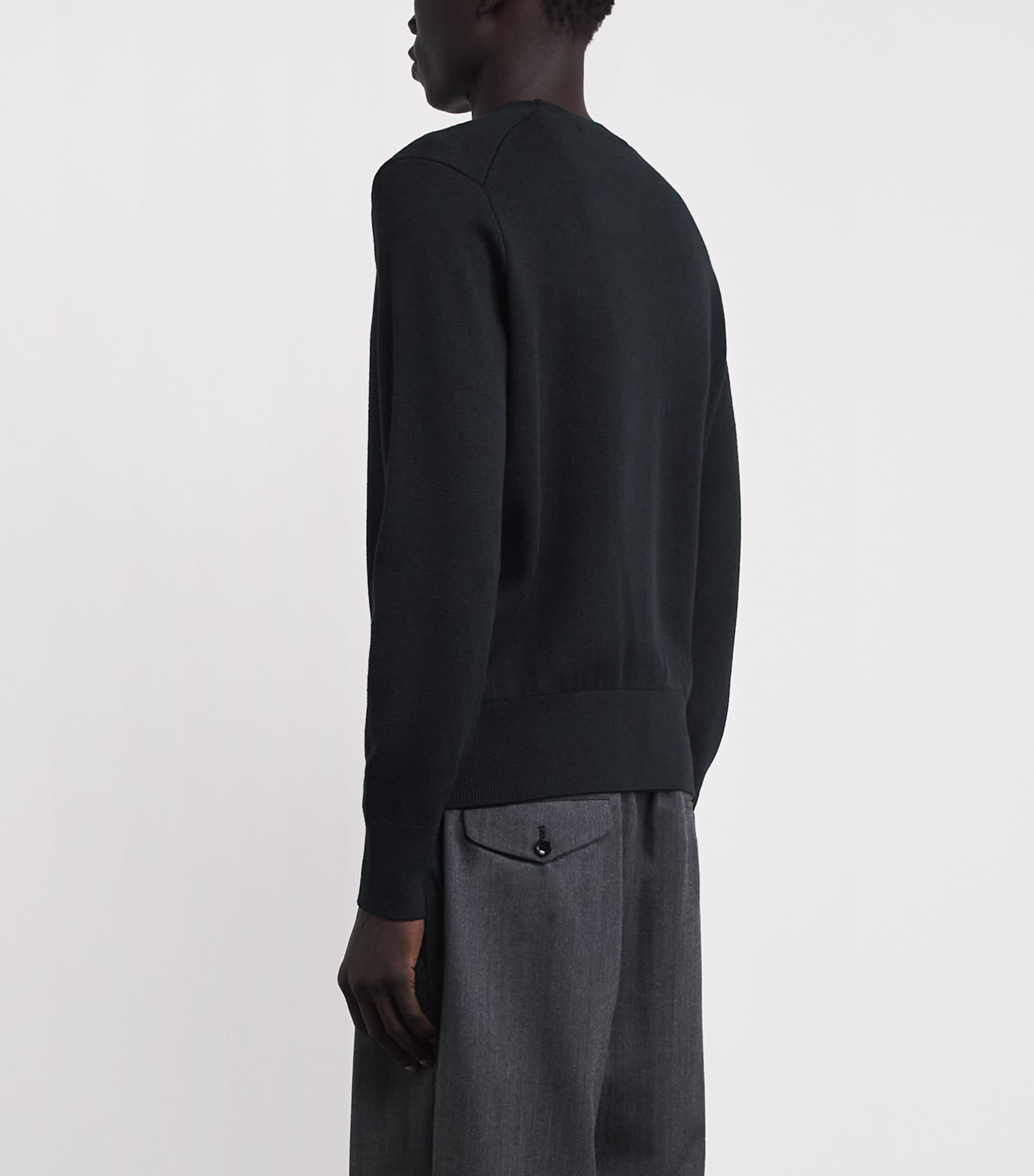 AMI Paris Mens Wool Ami de Coeur Sweater Noir/rouge Image 5