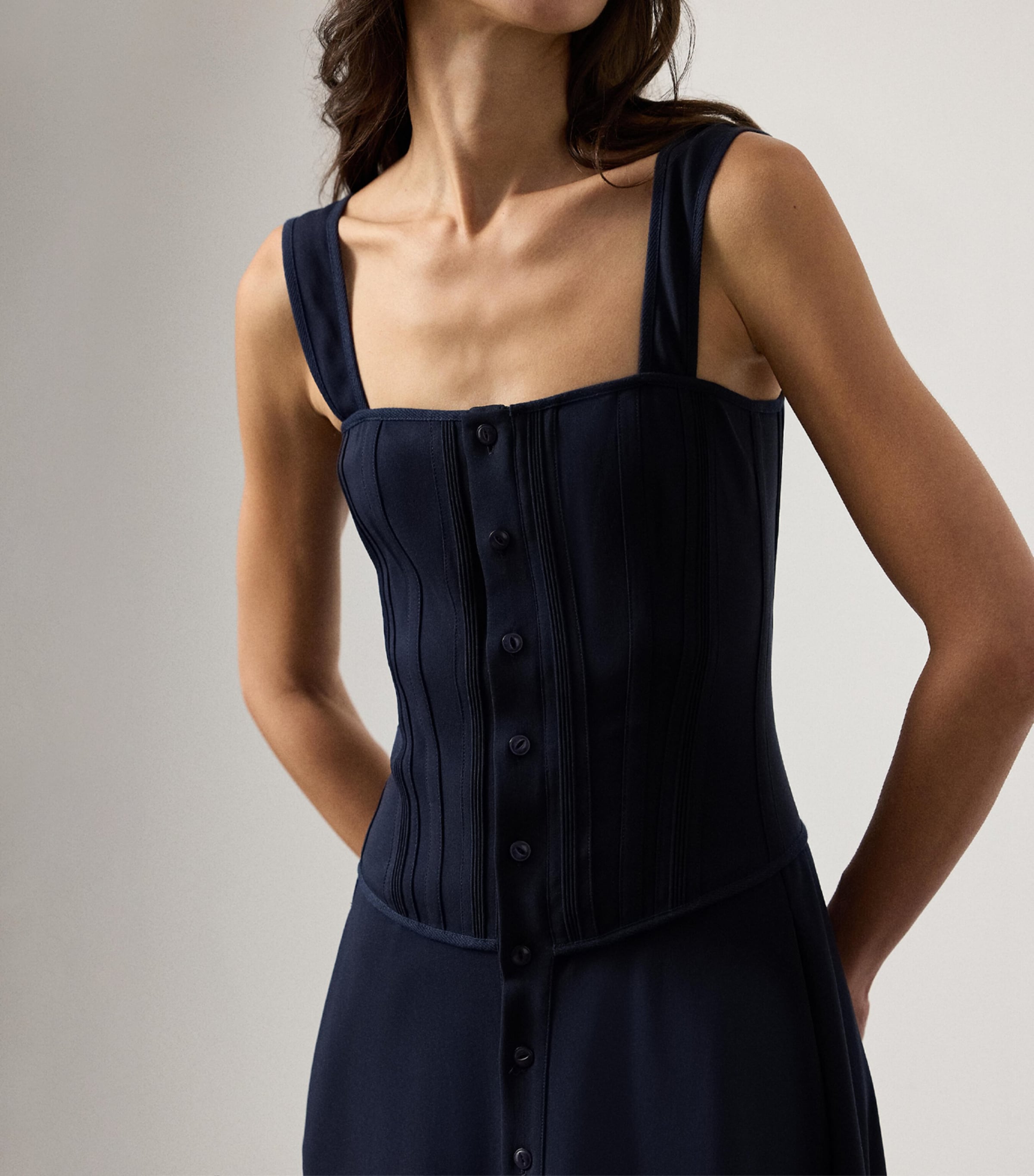 Ralph Lauren Collection Womens Sophee A-Line Midi Dress Navy Image 5