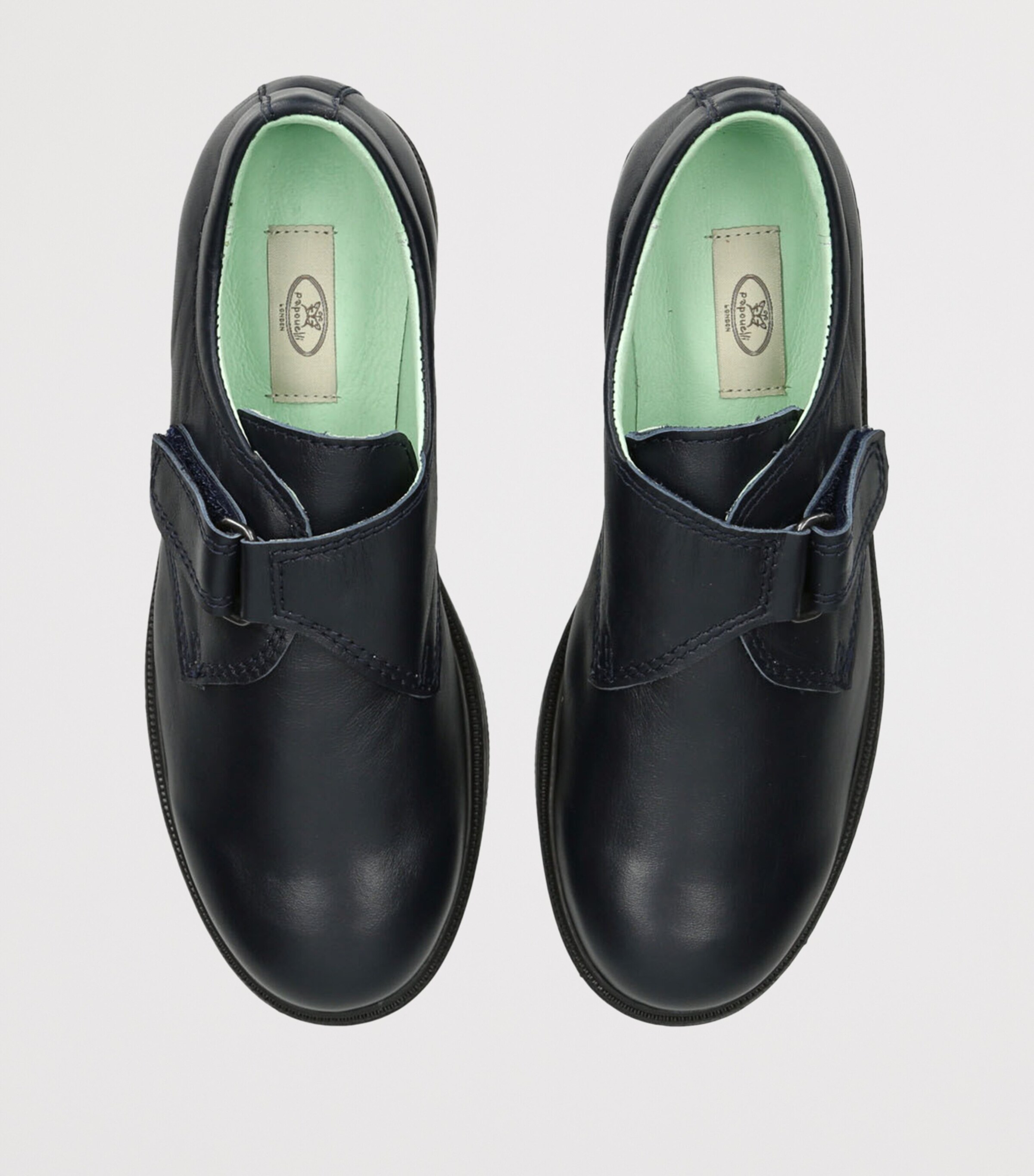 papouelli Leather Fergus Shoes Navy Image 4