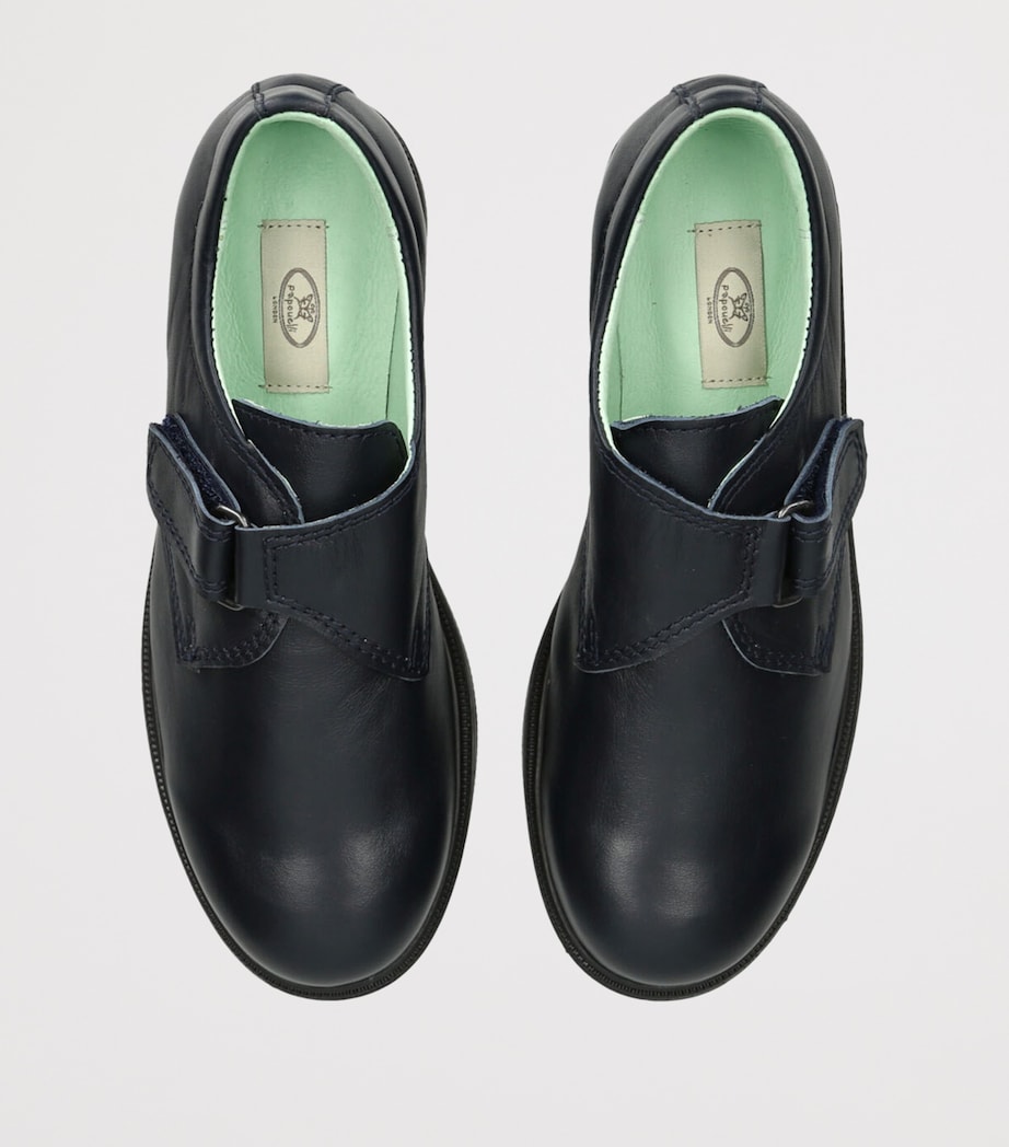 papouelli Leather Fergus Shoes Navy Image 4