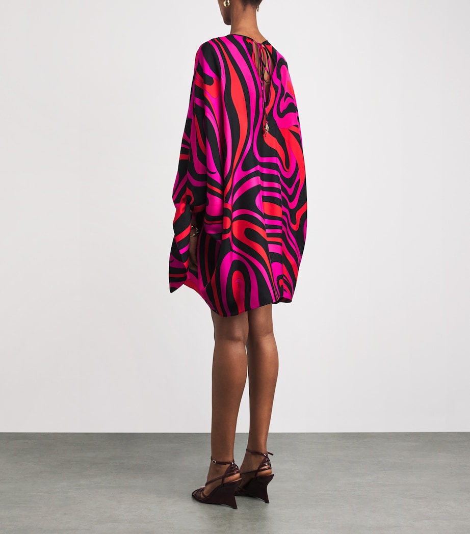 PUCCI Womens Silk Fari Kaftan Mini Dress Fuchsia Image 4