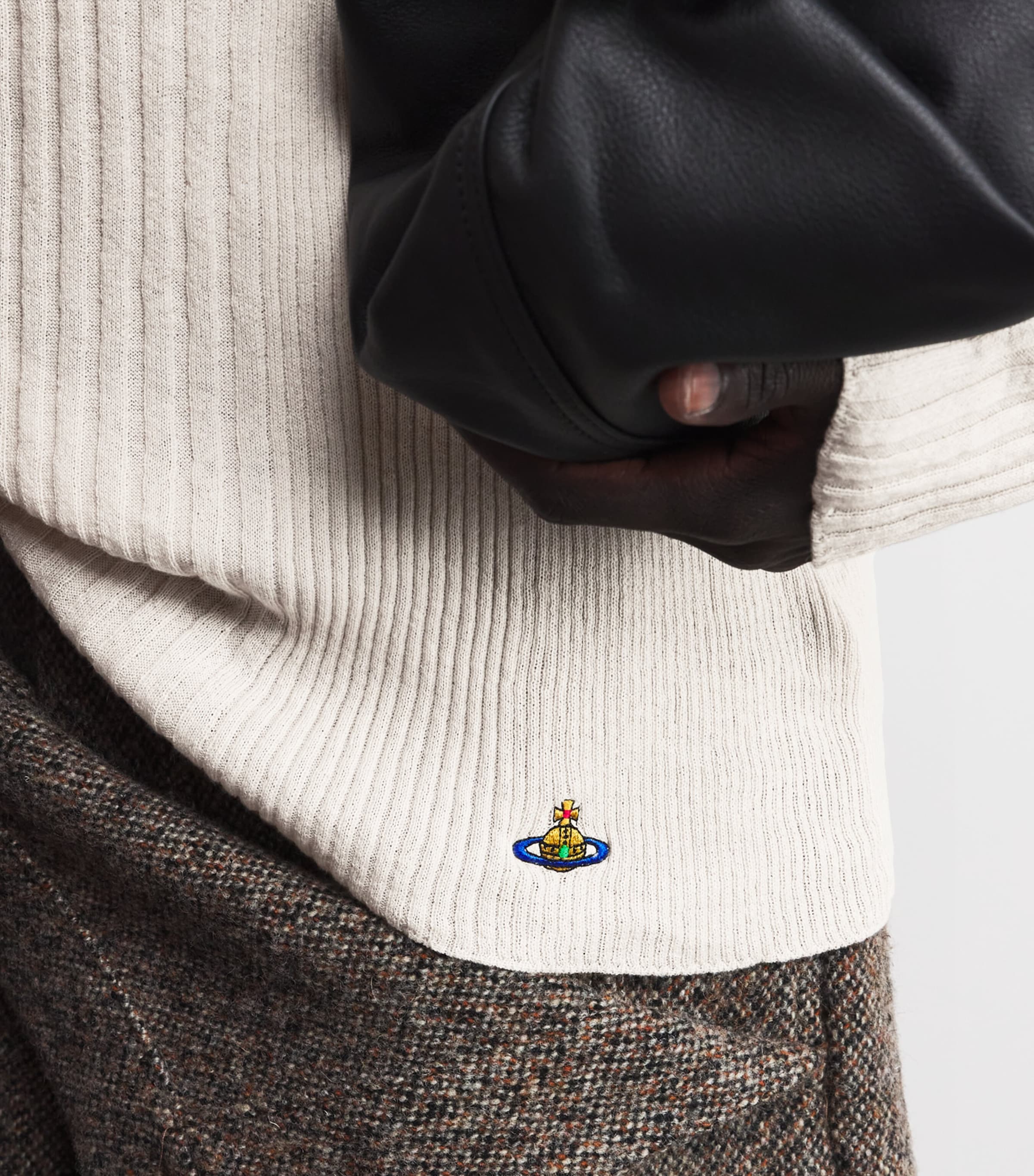 Cotton-Cashmere Tegan Henley Shirt A402 DUSTY WHITE Image 6