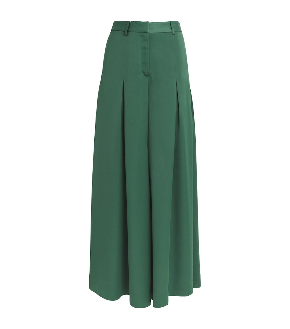 Palmer//Harding Womens Wool-Blend Honesty Opens Trousers Green Satin Image 1