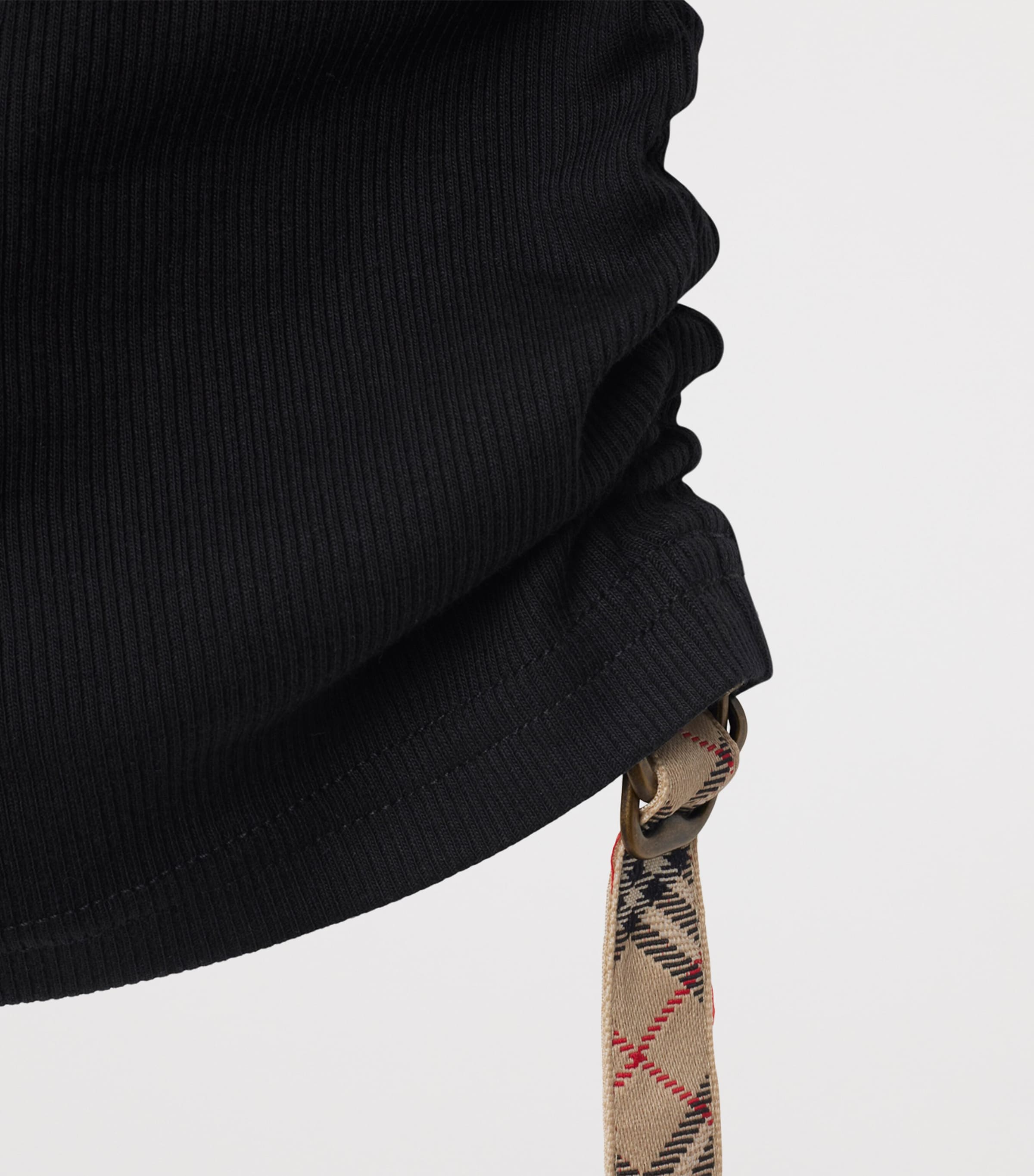 Cotton-Blend Gathered Tank Top BLACK Image 6