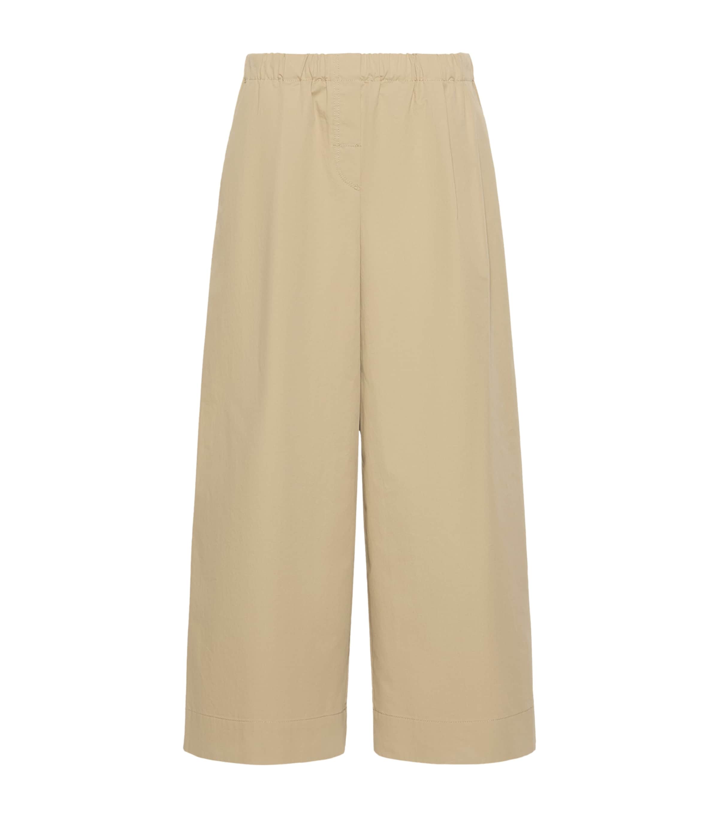 Weekend Max Mara Womens Cotton Flared Trousers Beige Image 1