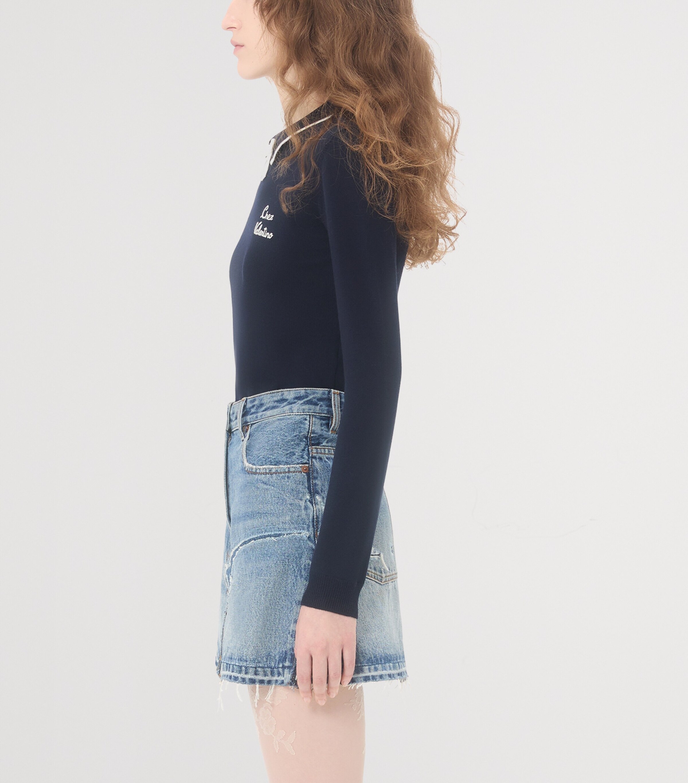 Valentino Womens Virgin Wool Chez Valentino Sweater Image 3