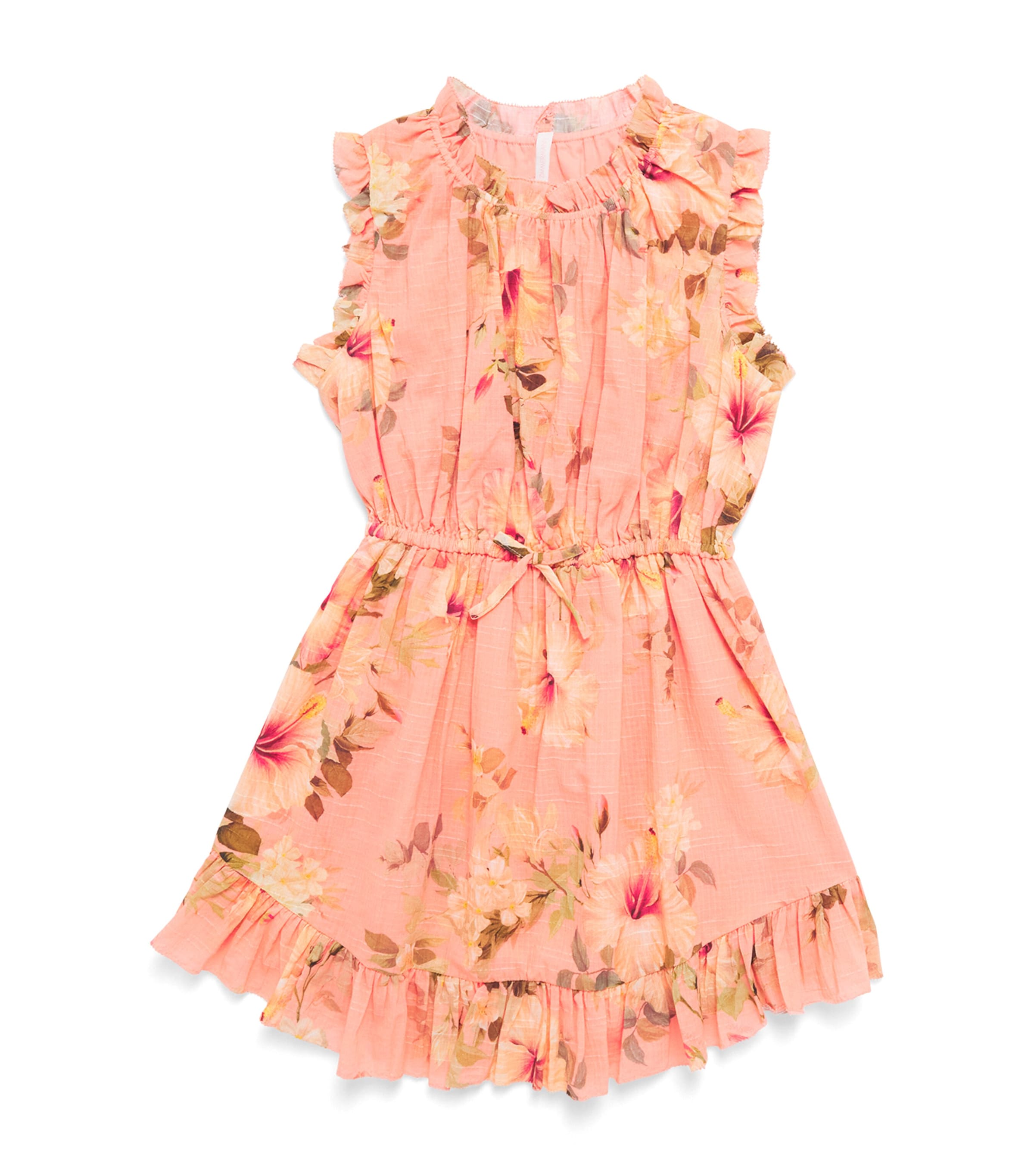 Zimmermann Kids Cotton Hibiscus Dress (2-12 Years) Pink Hibiscus Image 1